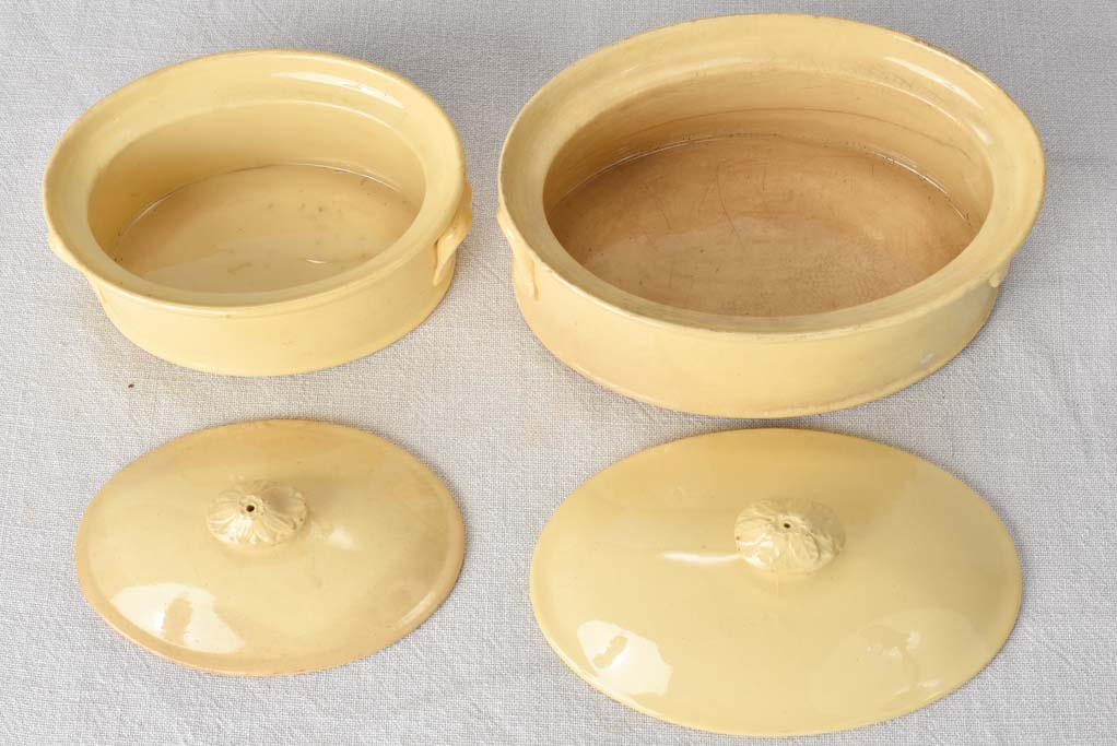 2 yellow ware terrine molds from Apt 19th century