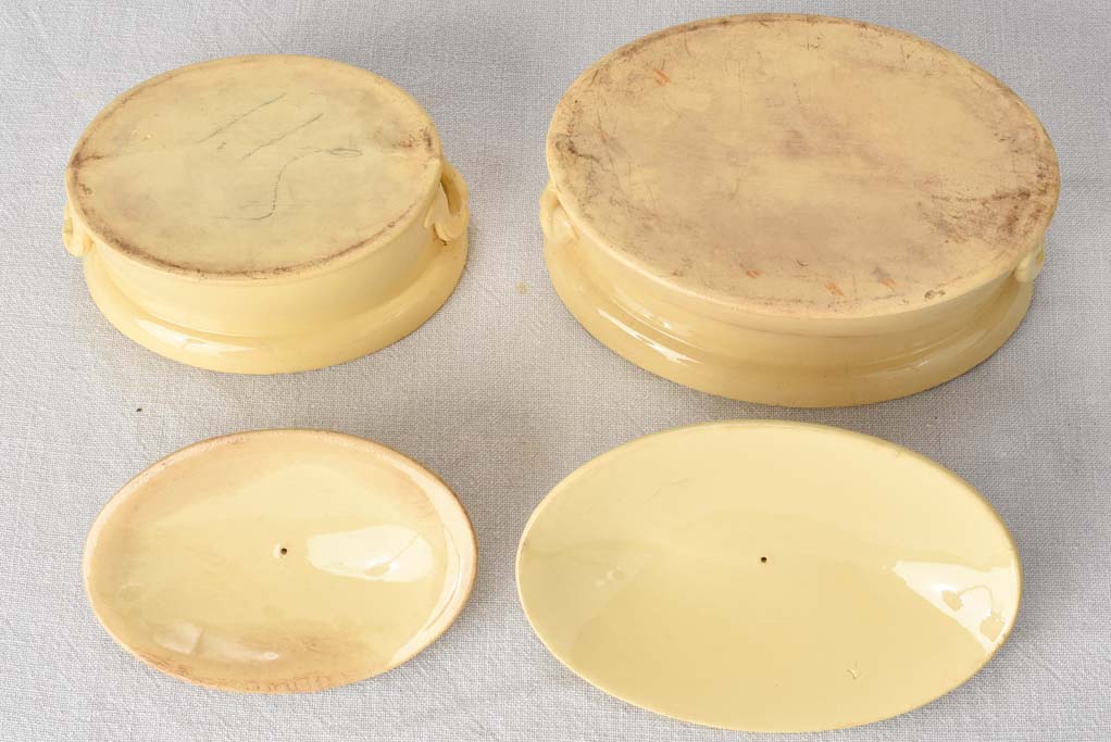 2 yellow ware terrine molds from Apt 19th century