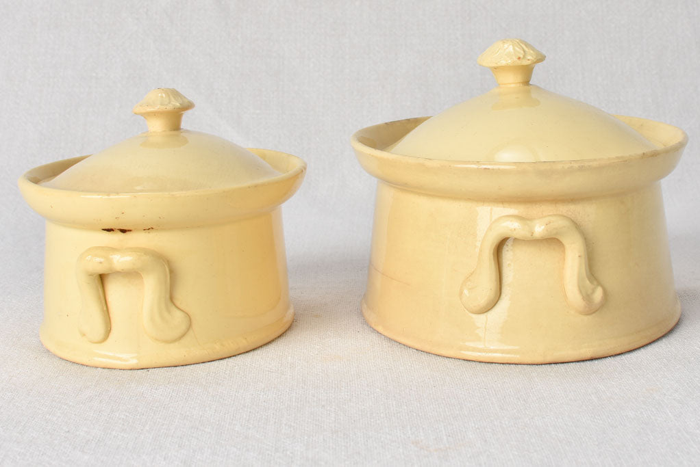 2 yellow ware terrine molds from Apt 19th century