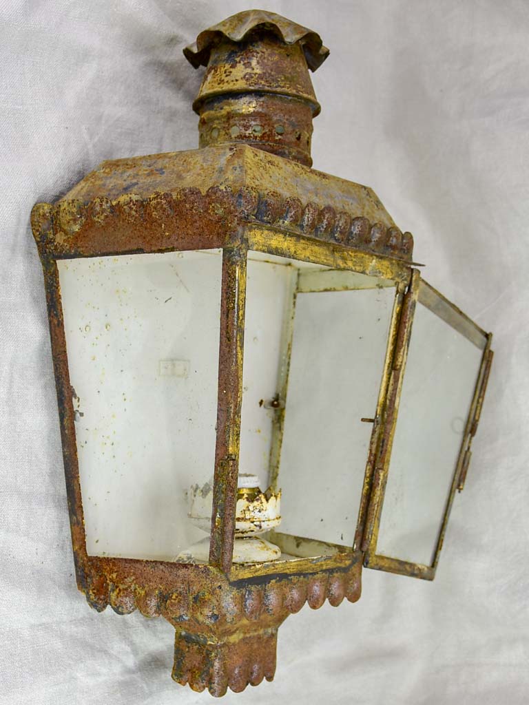 Pair of antique French wall lanterns 20"