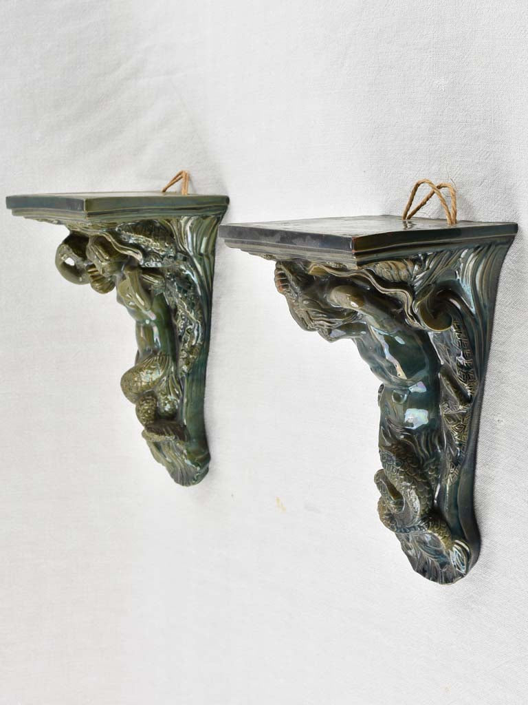 Antique Green Terracotta Wall Brackets