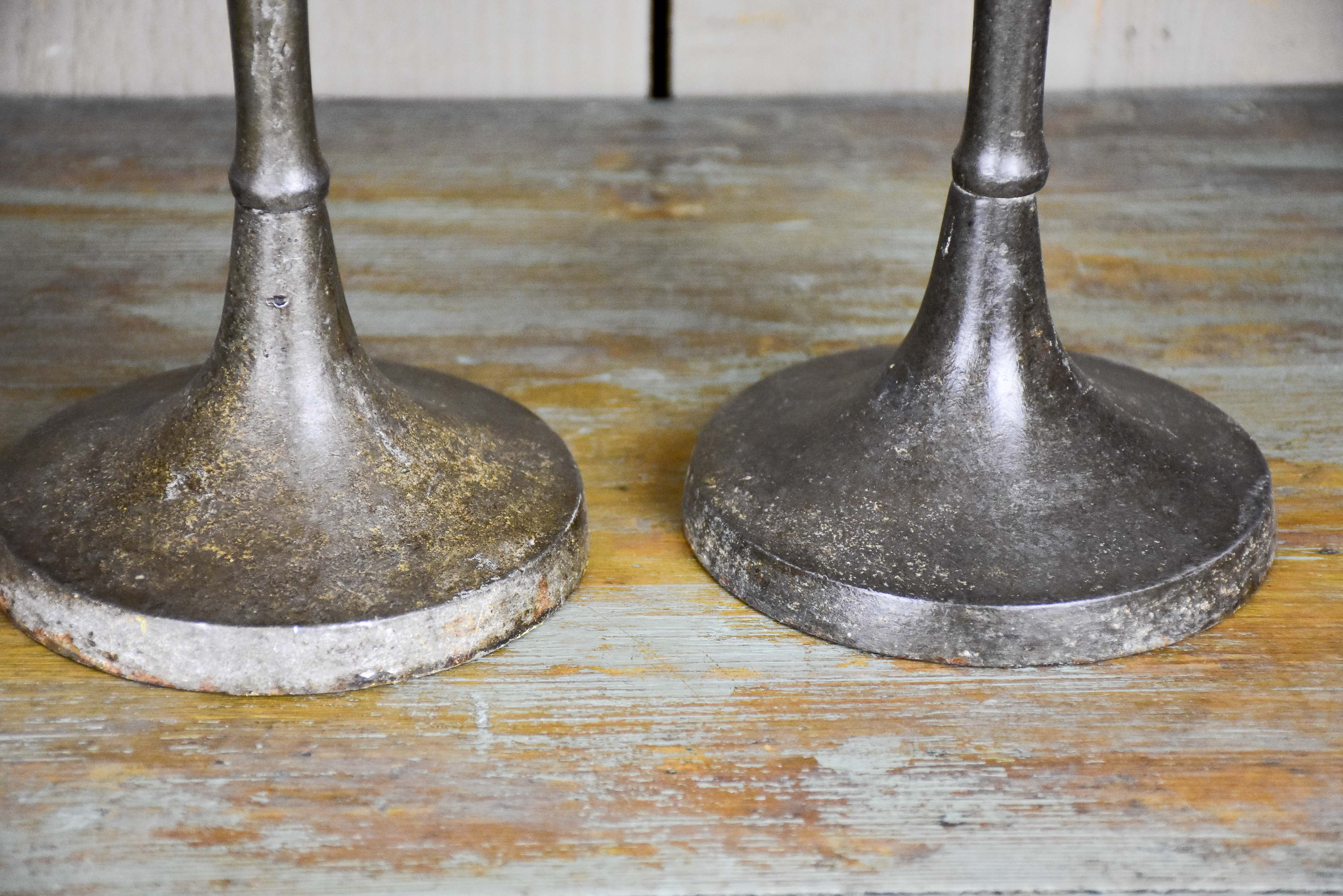 Set of four antique French candlesticks