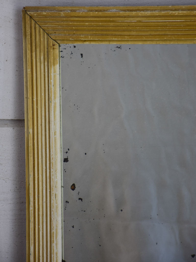 18th Century Louis XVI mirror with painted reeded frame and ripple glass 17¾" x 22½"