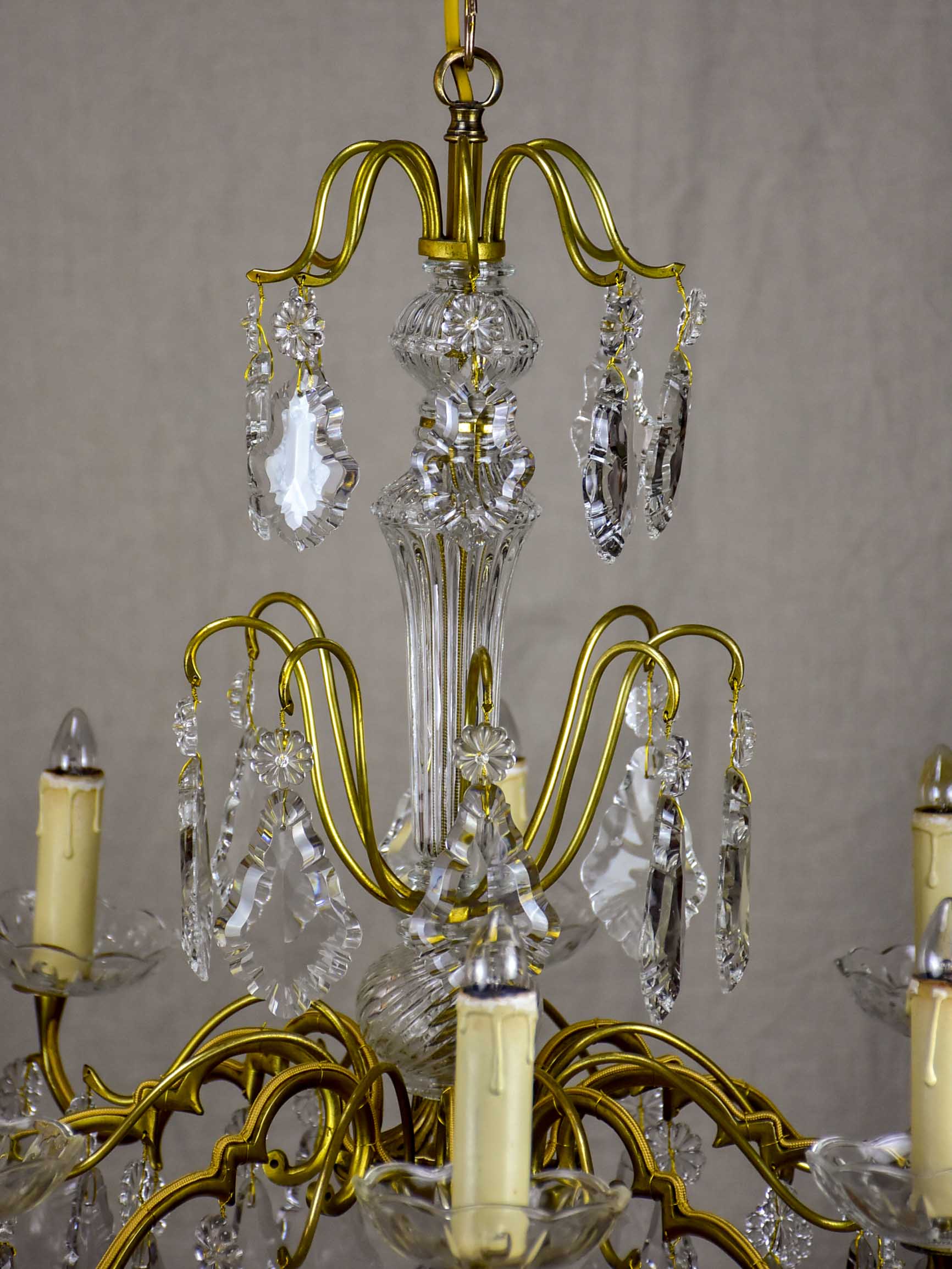 Antique French crystal chandelier - 8 lights