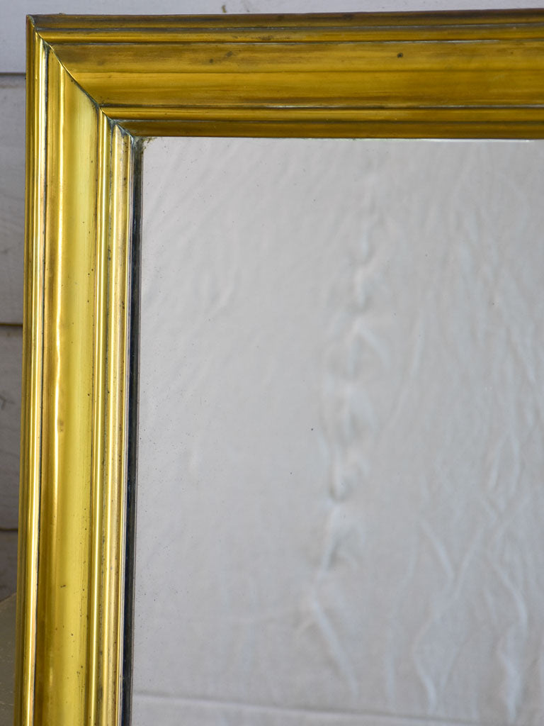 Large early 20th Century French bistro mirror with brass frame and original mirror 32¼" x 53½"