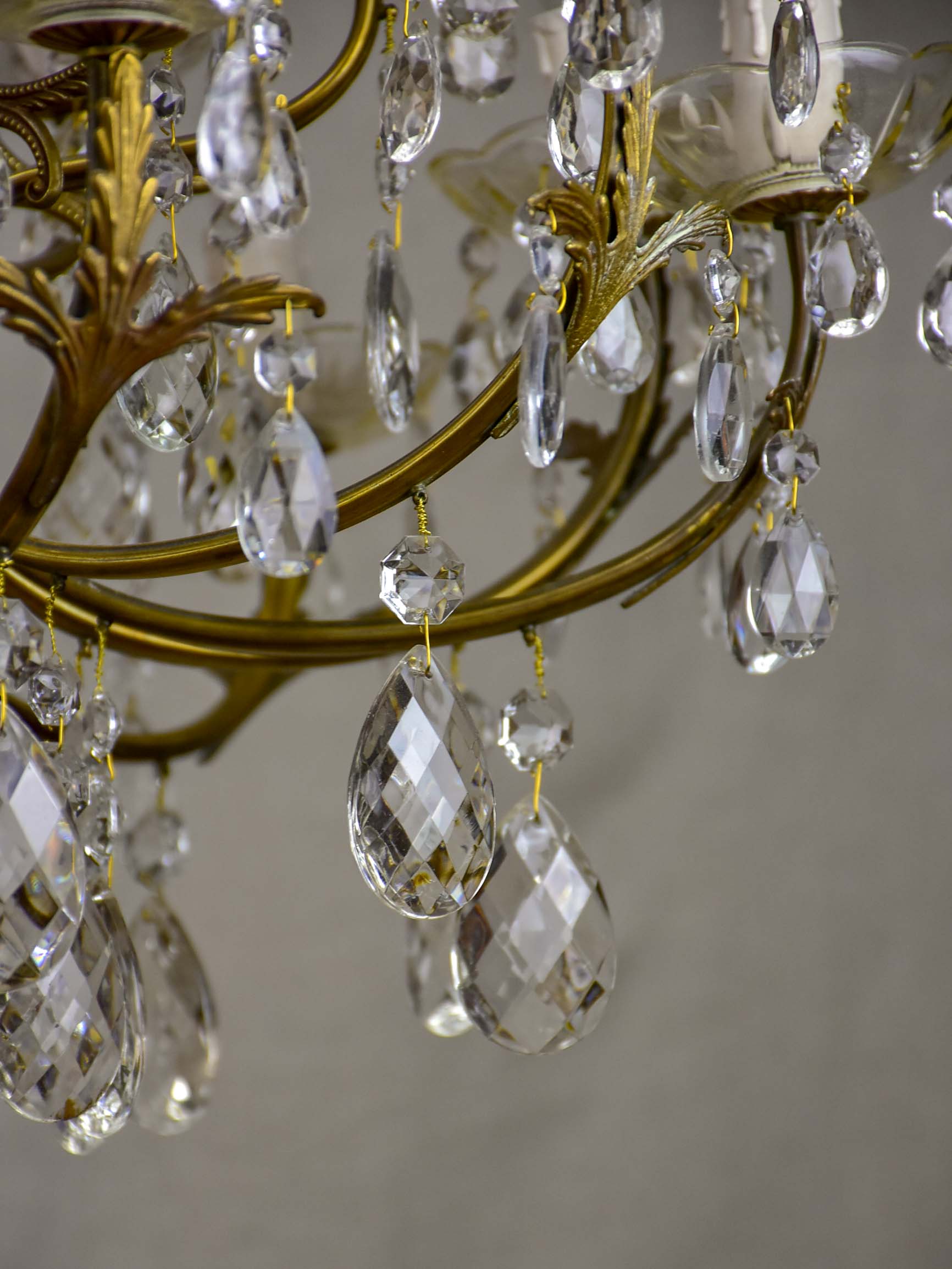 Vintage French crystal chandelier - two tiers, 18 lights