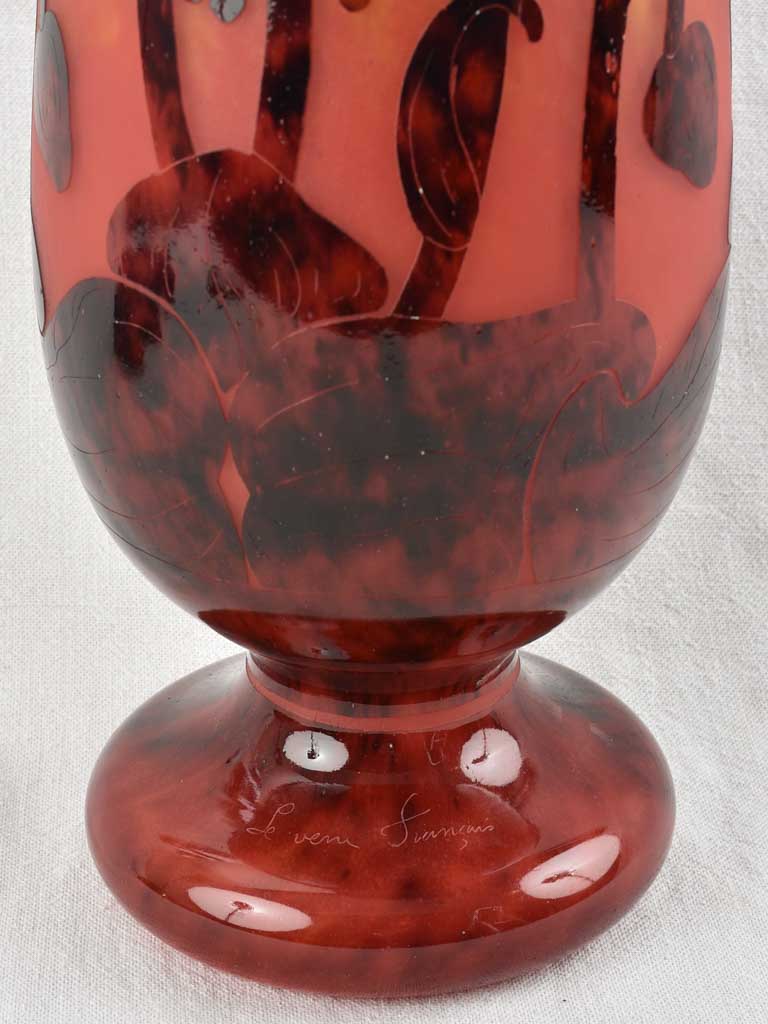 Signed Le Verre Français Vase