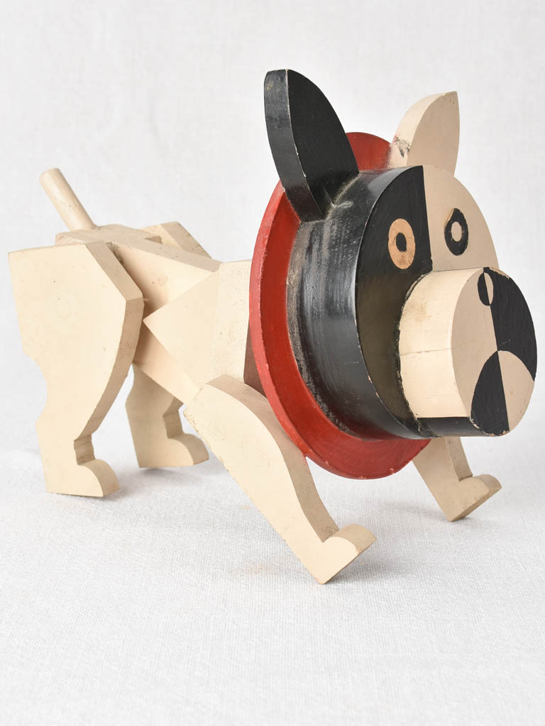 1930s wooden bulldog toy