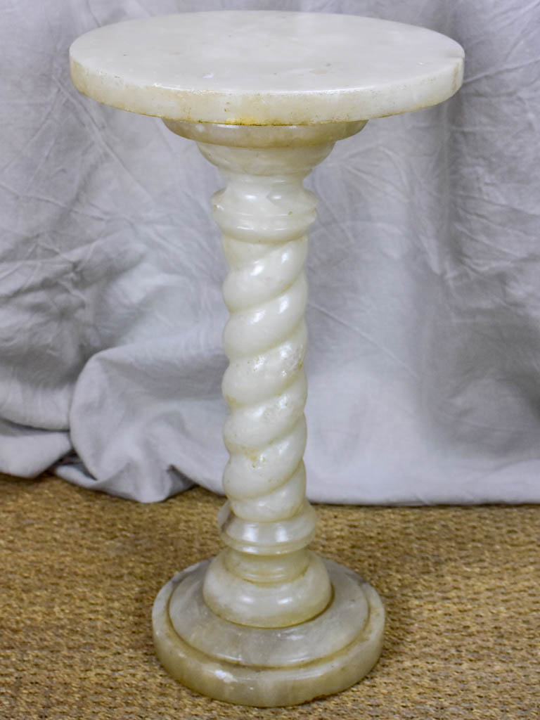 Antique Alabaster pedestal - round