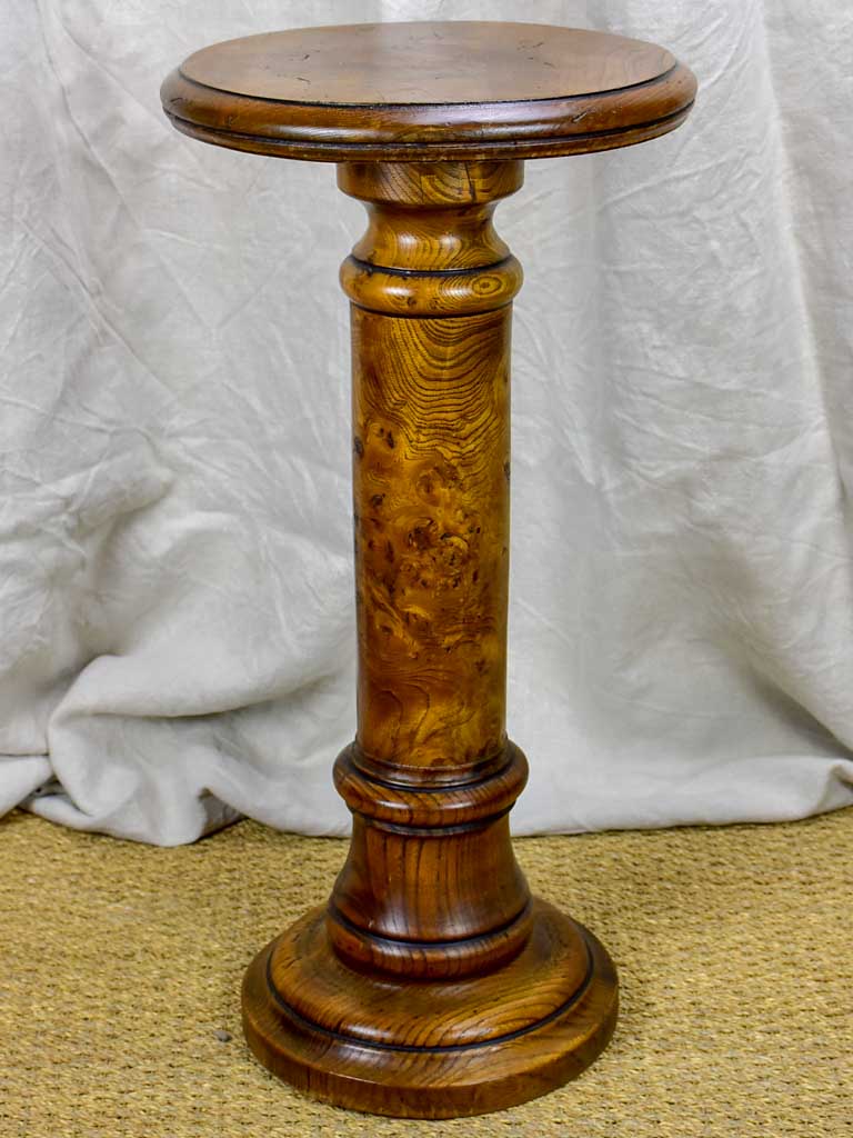 Antique French pedestal - round wooden