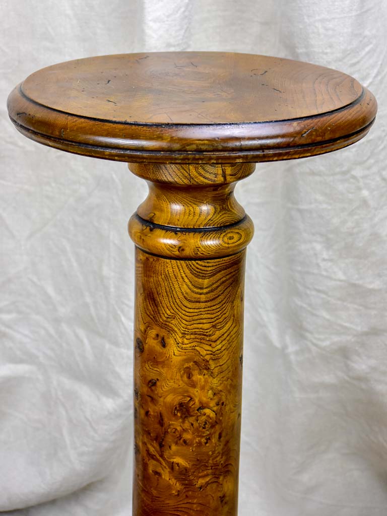 Antique French pedestal - round wooden