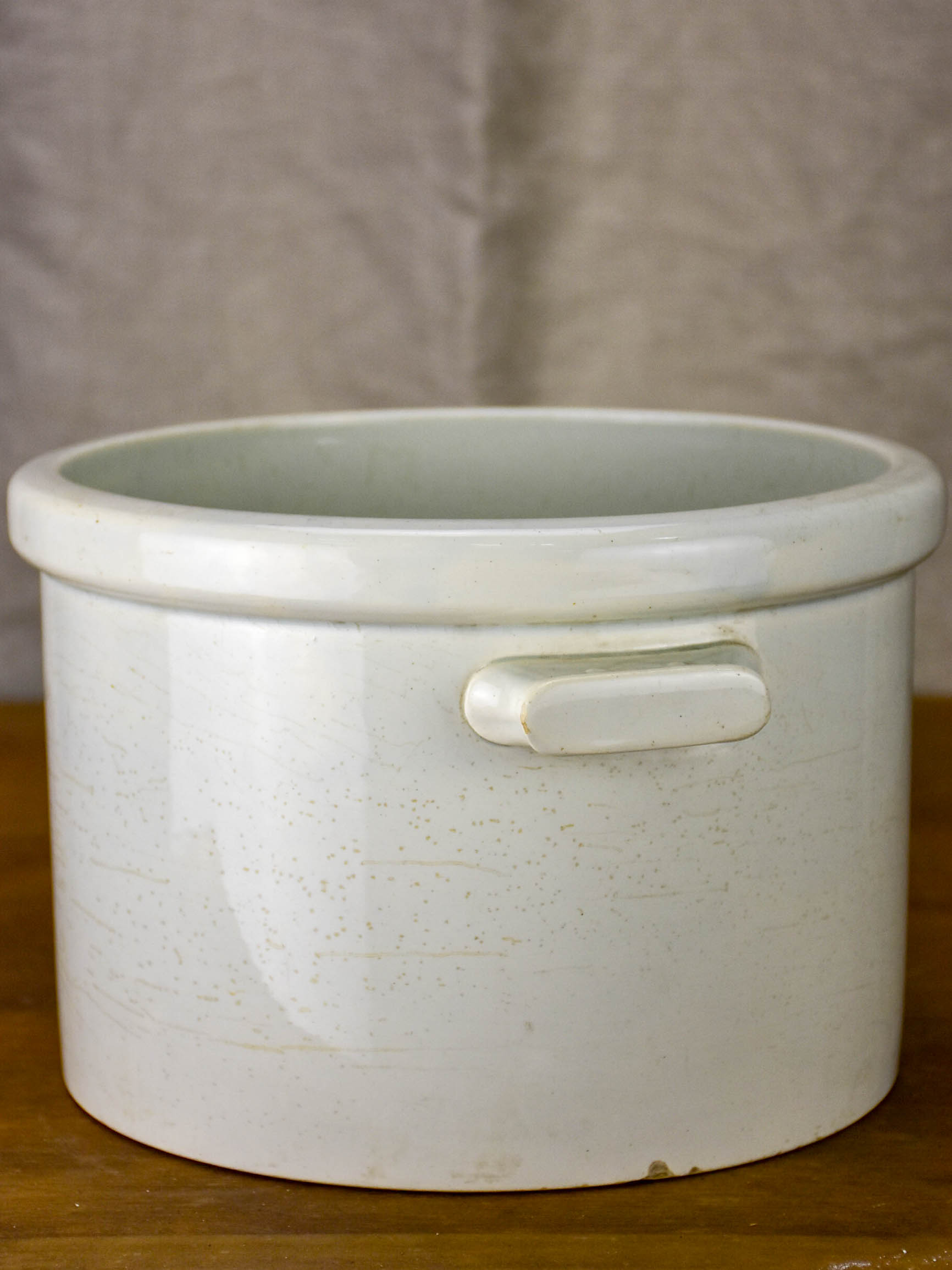 Large white antique French ironstone bowl