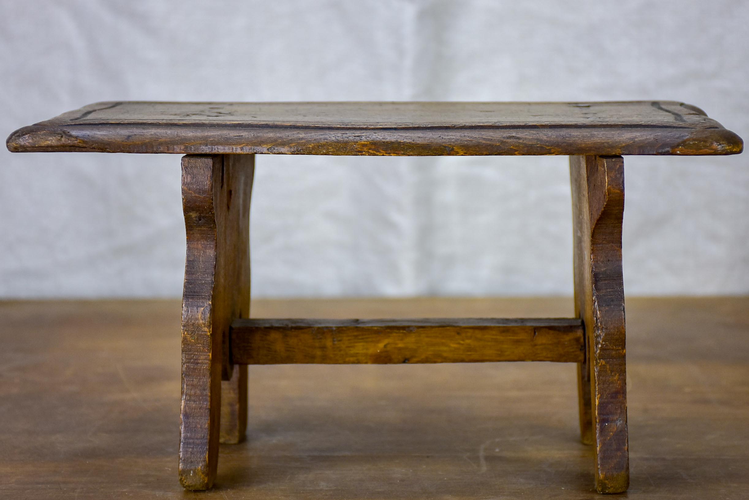 Antique French wooden footstool