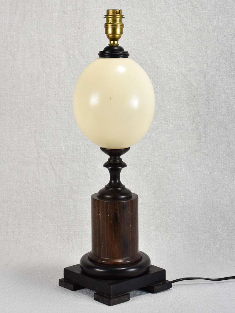 Traditional black ostrich egg lamp