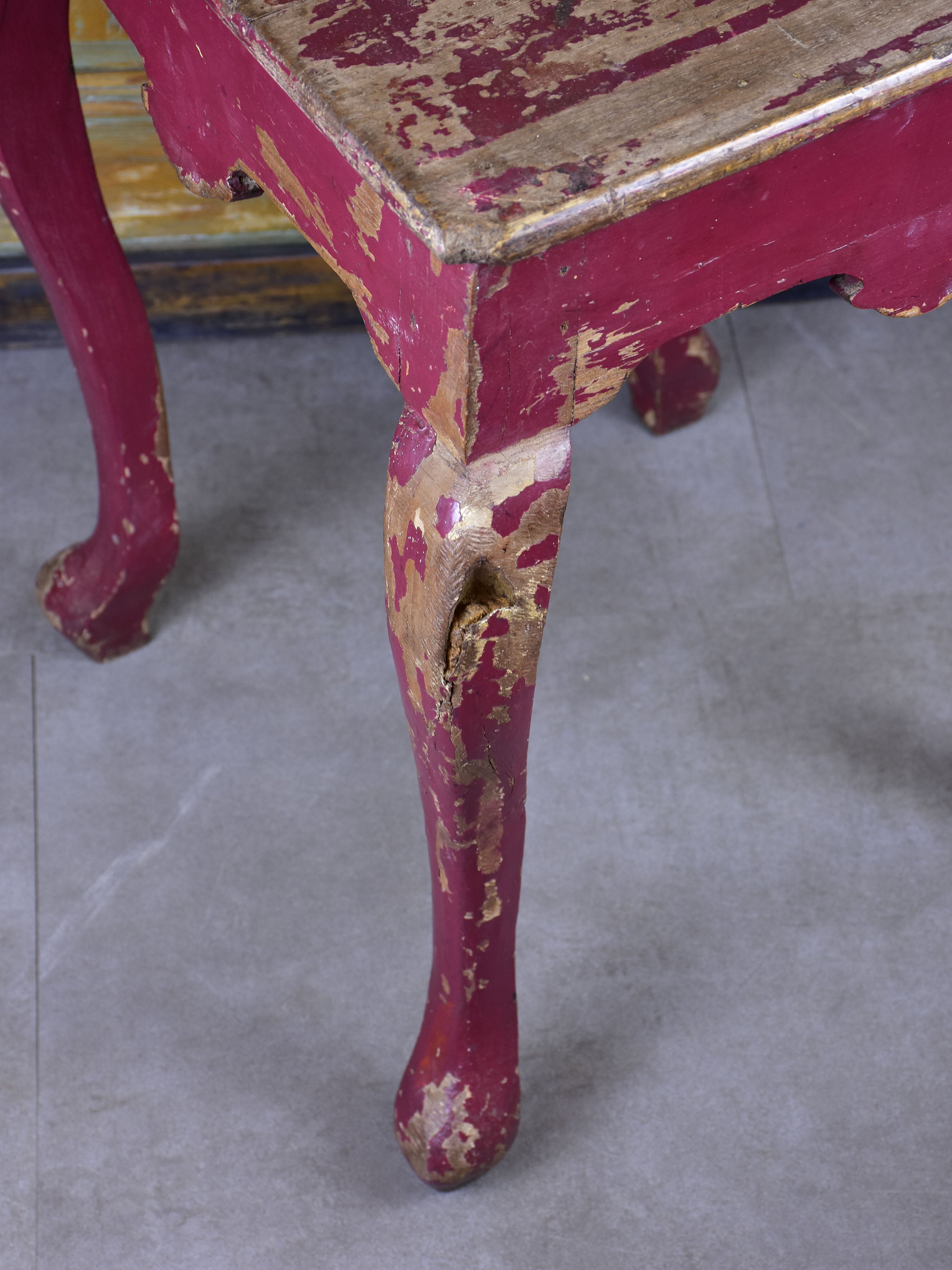 Antique Chinese side table with red patina