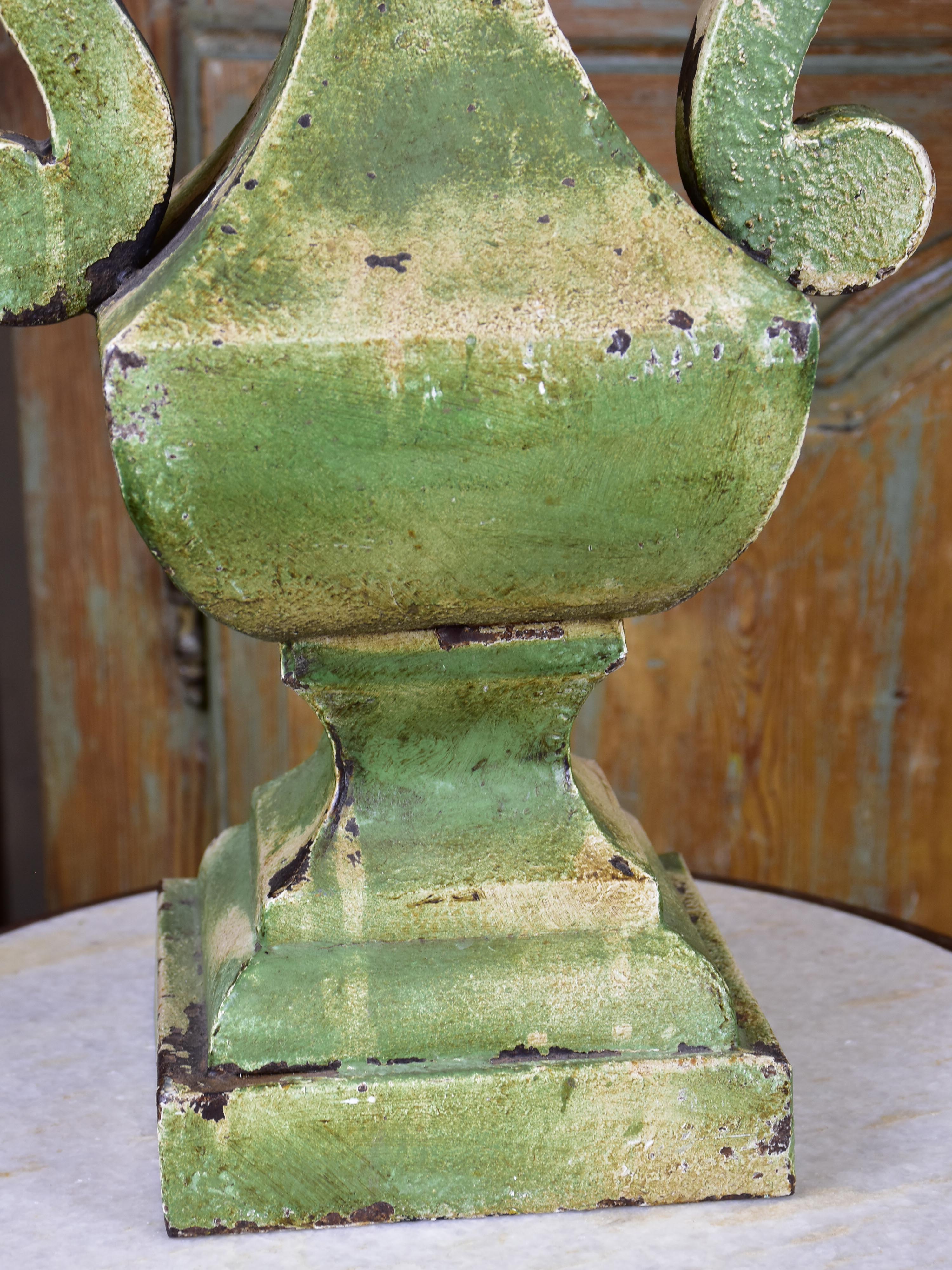 Vintage French lamp with green tole base