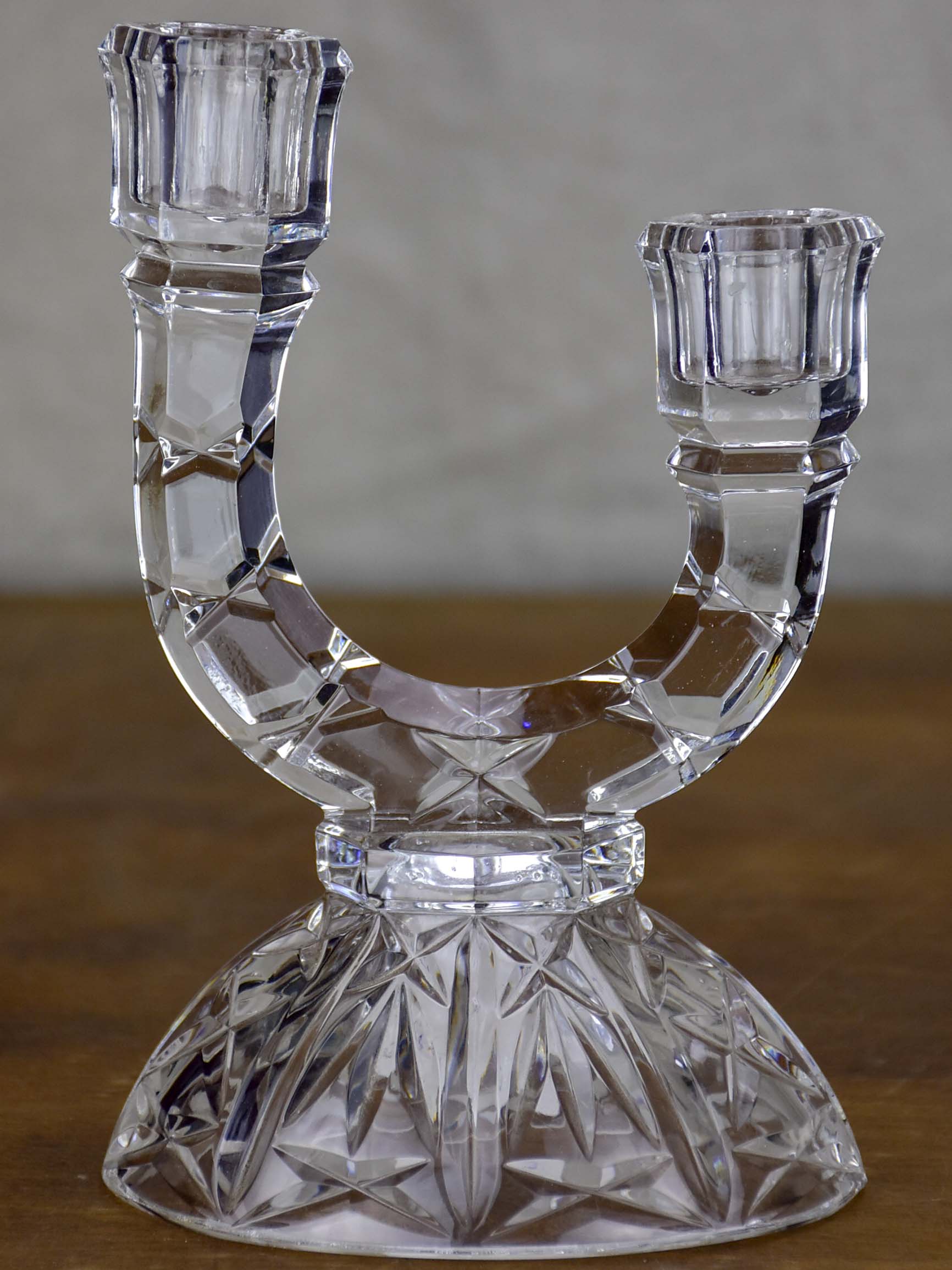 Vintage French crystal candlestick