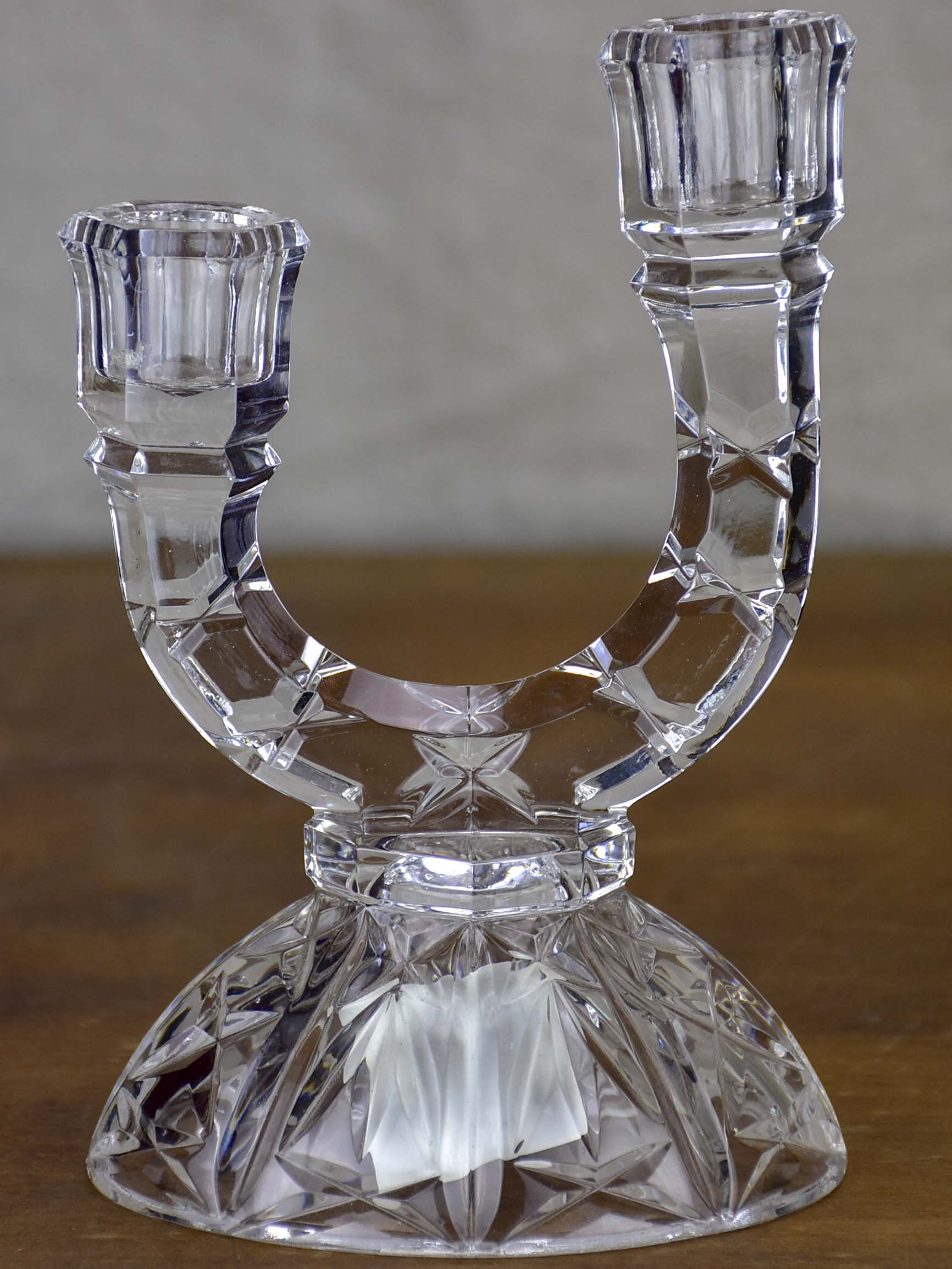 Vintage French crystal candlestick