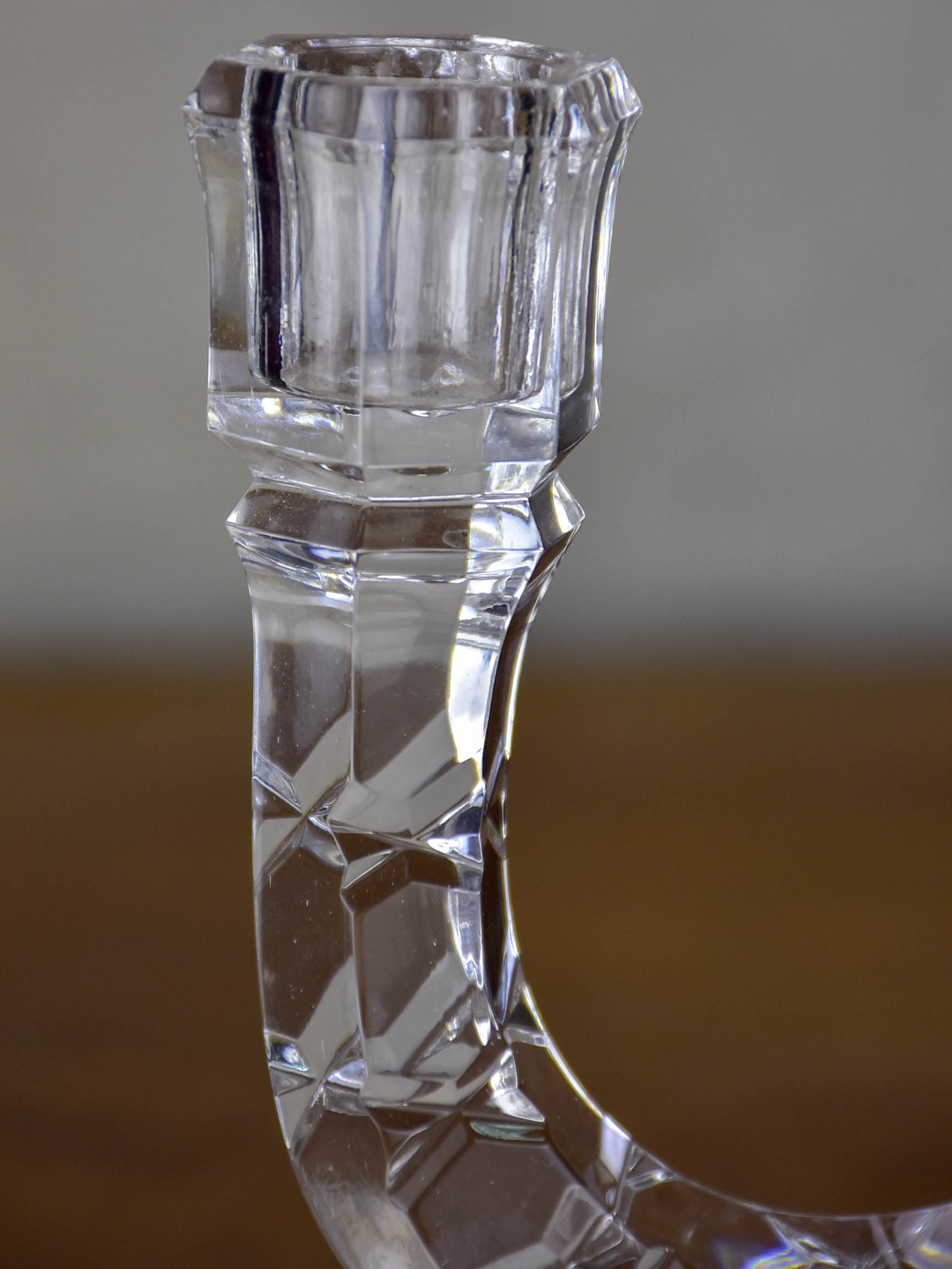 Vintage French crystal candlestick