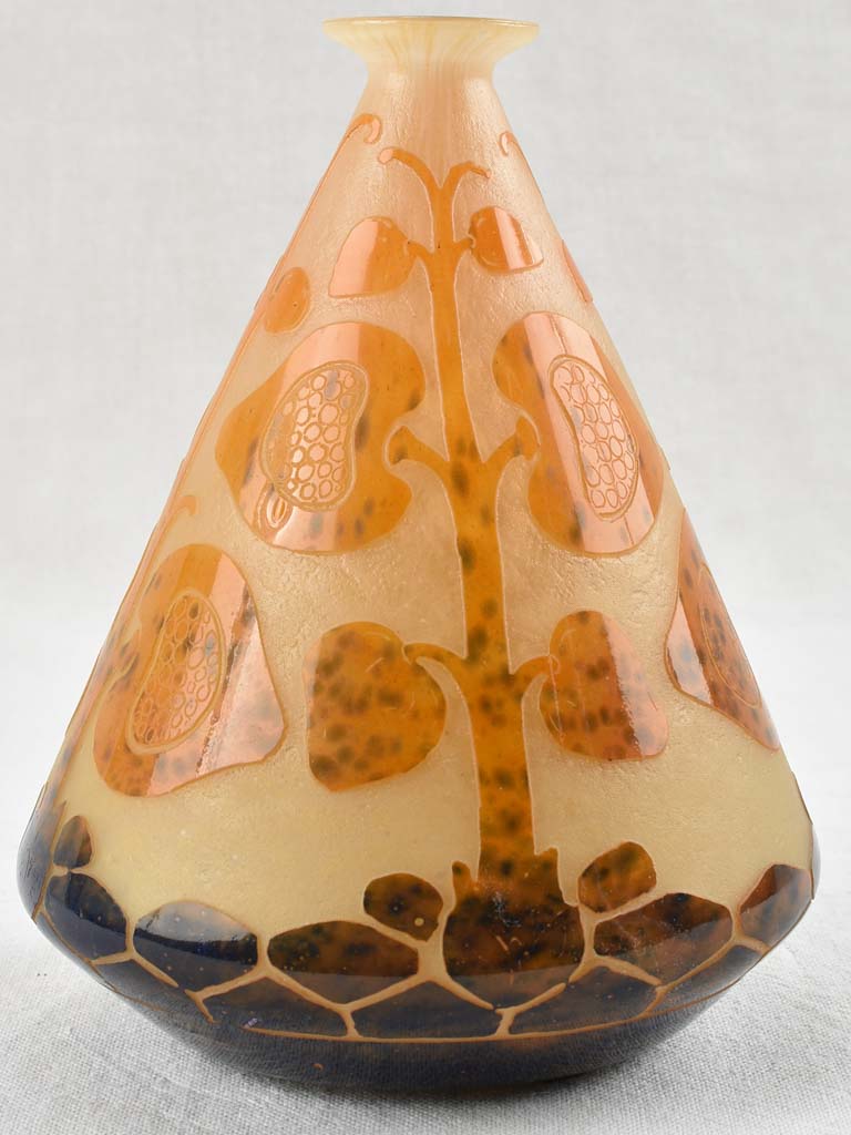 Antique Berlingot Pâte de verre vase