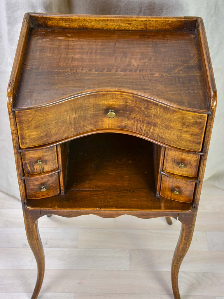 19th Century French night stand with five drawers