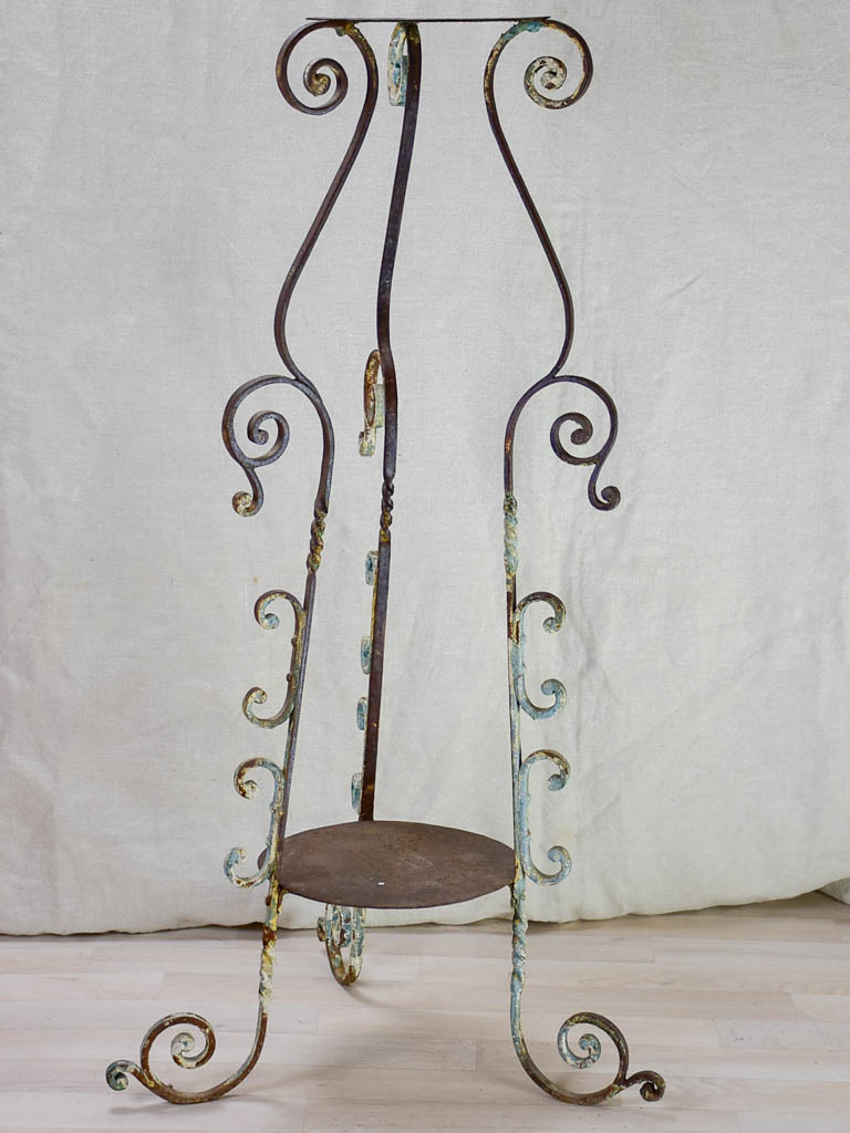 19th Century French wrought iron plant stand 39½"