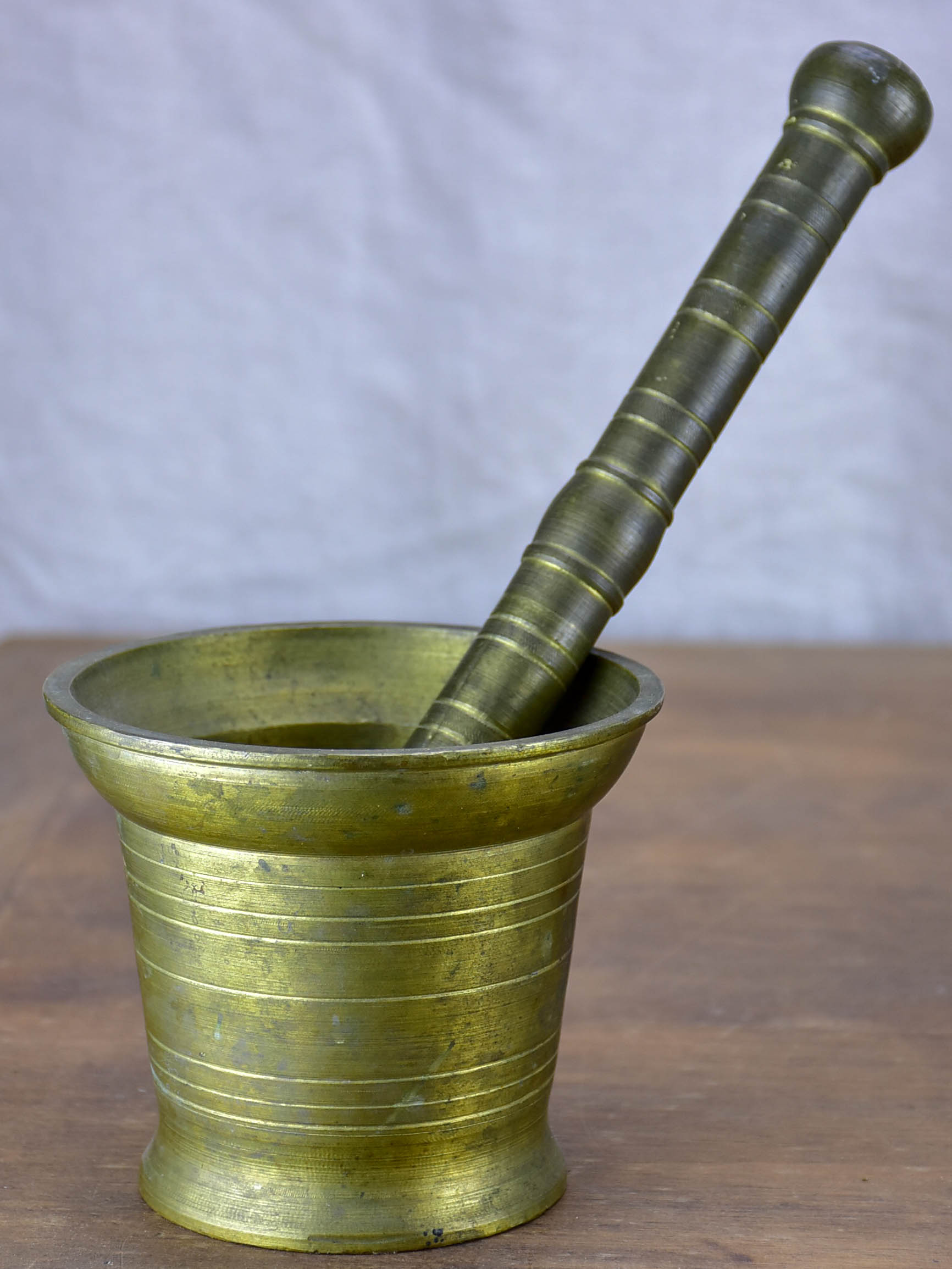 Vintage bronze mortar and pestle