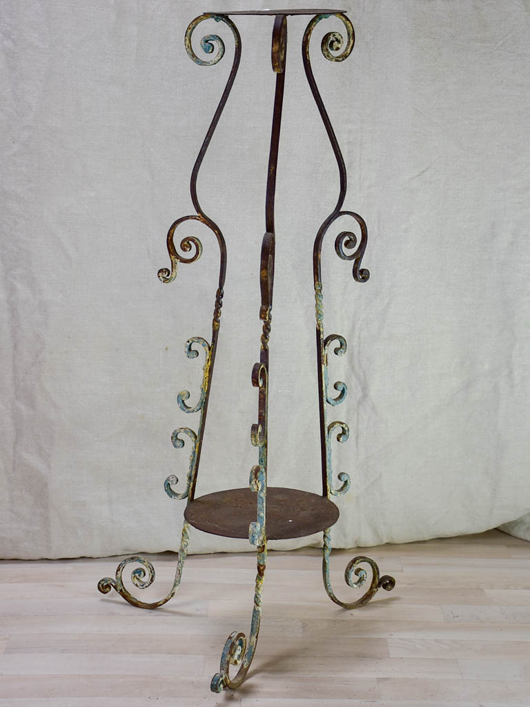 19th Century French wrought iron plant stand 39½"