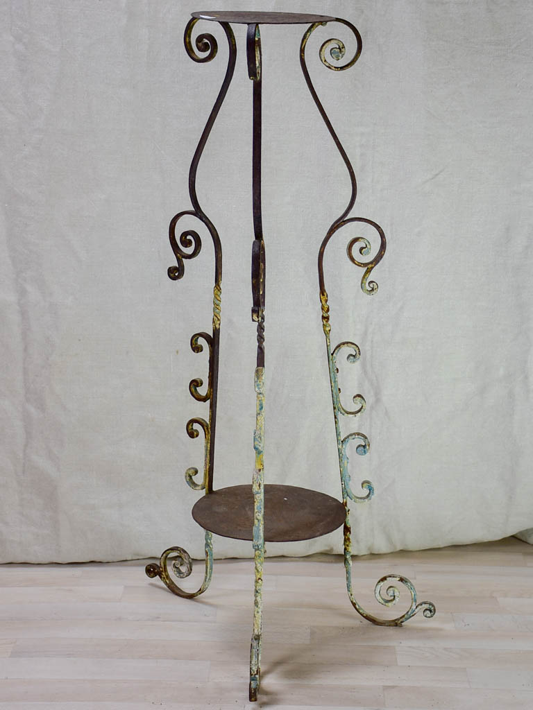 19th Century French wrought iron plant stand 39½"