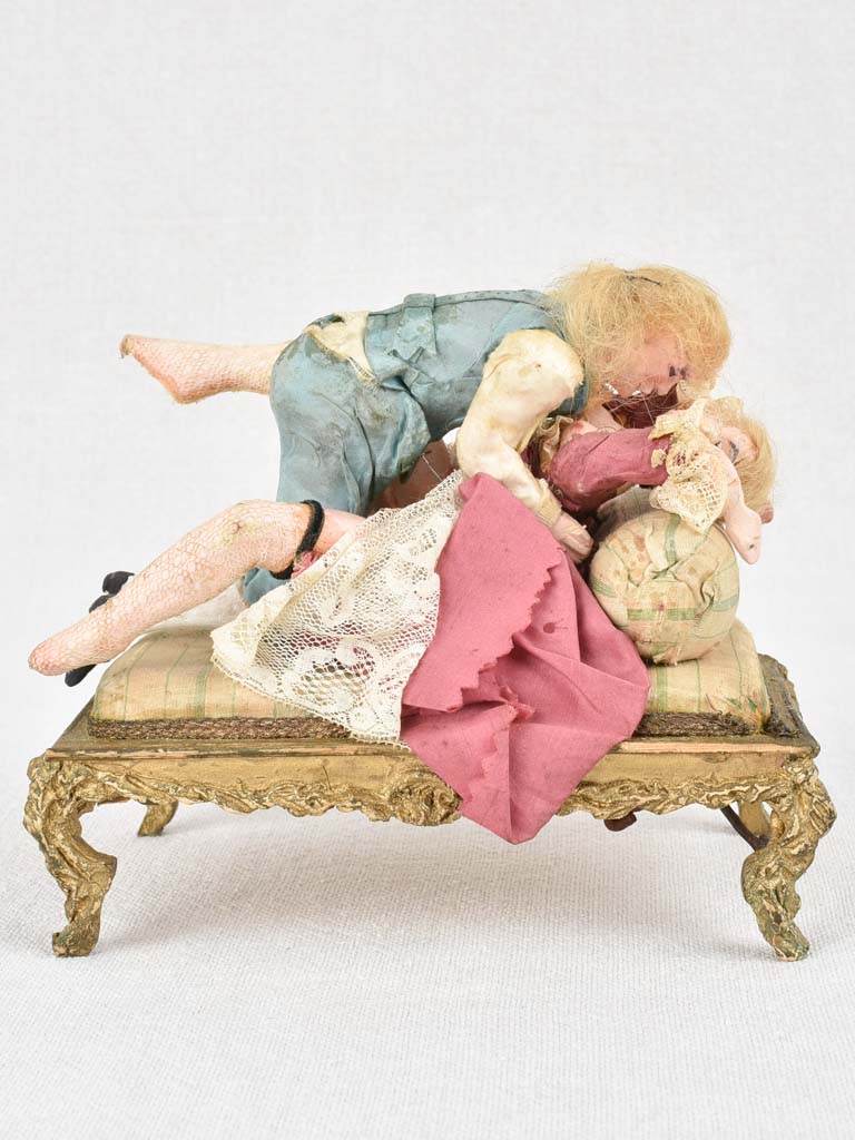 19th century erotic sculpture of copulating couple 5½"