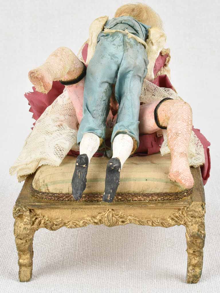 19th century erotic sculpture of copulating couple 5½"