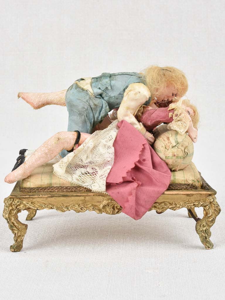 19th century erotic sculpture of copulating couple 5½"