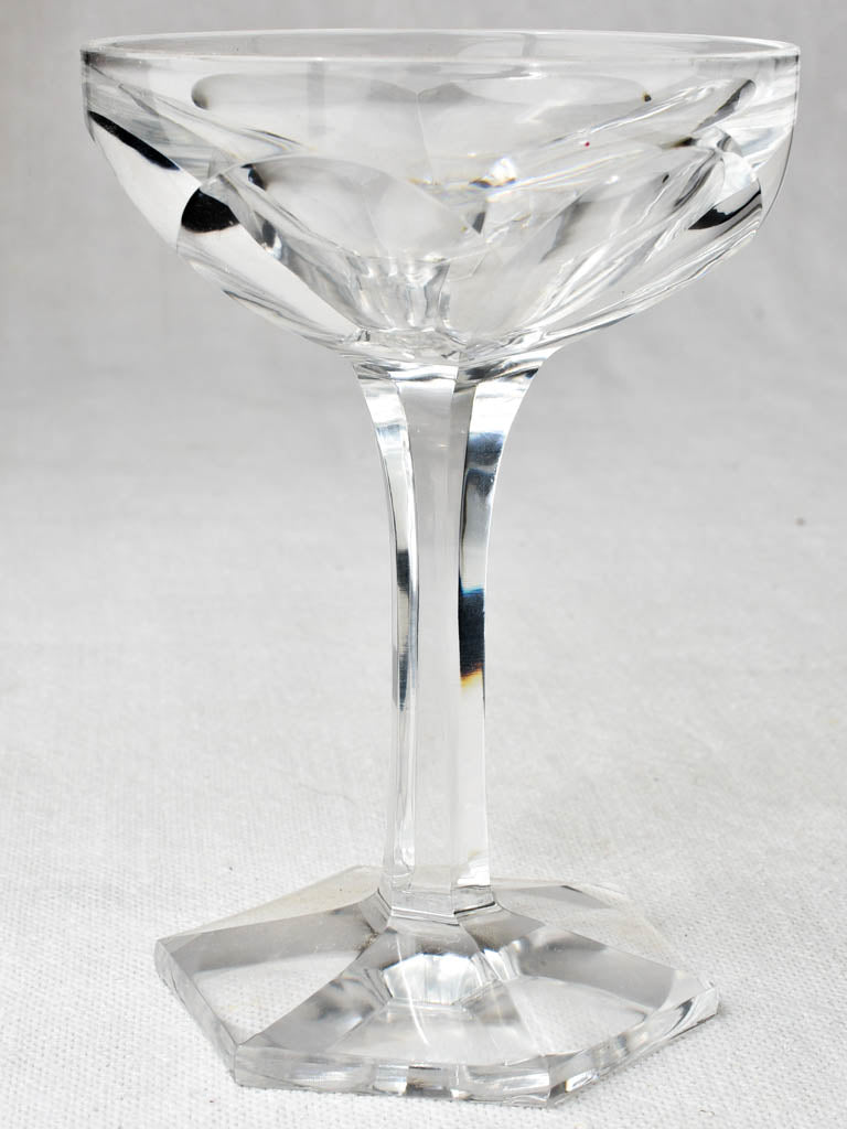 Elegant French Crystal Champagne Coupes