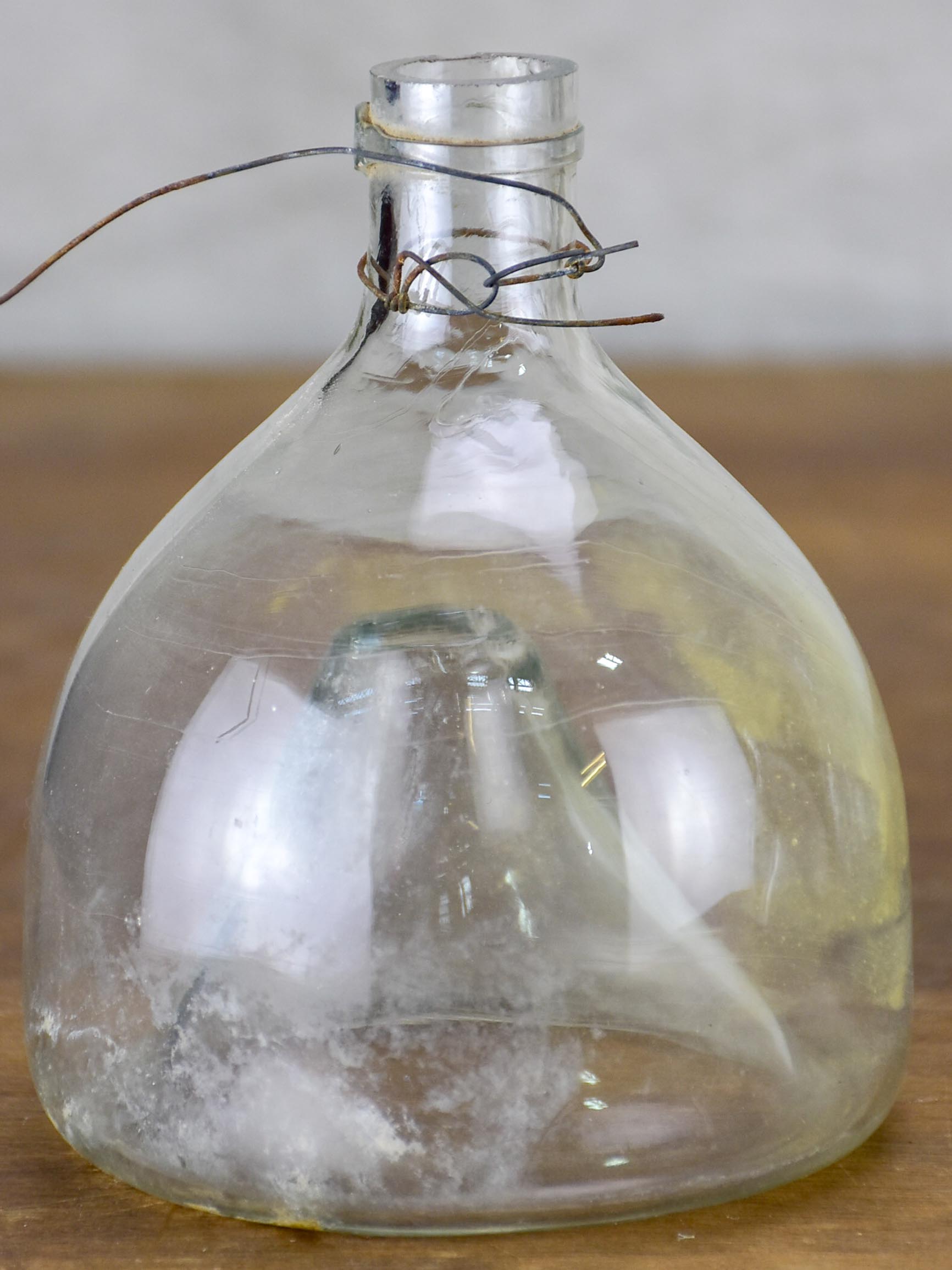 Three antique French fly-trap bottles