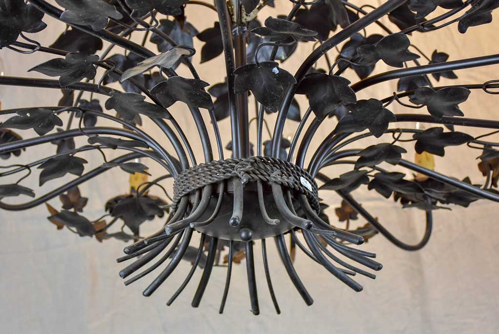 Very large 12-light chandelier - black ivy