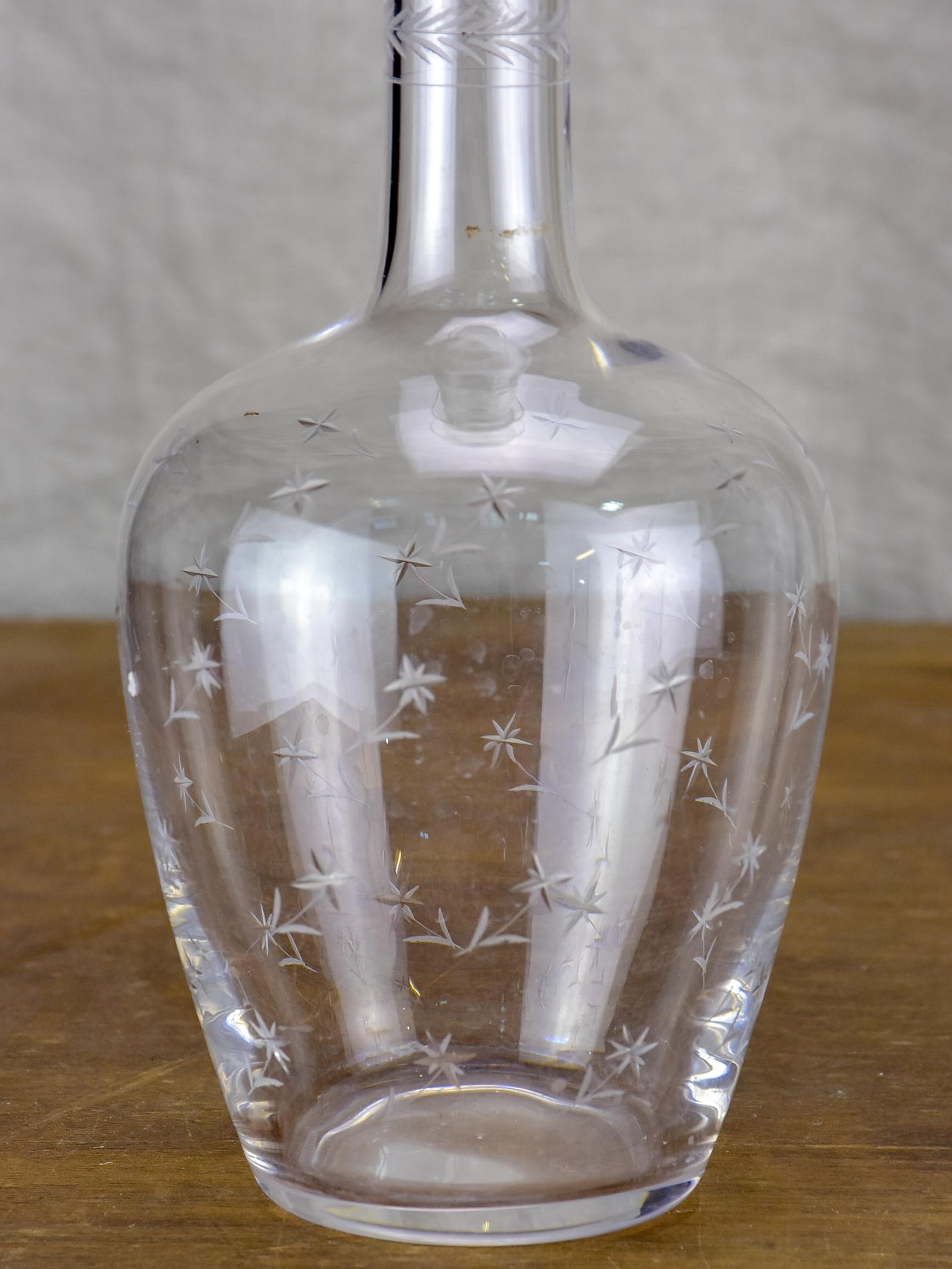 Antique French wine decanter with lid