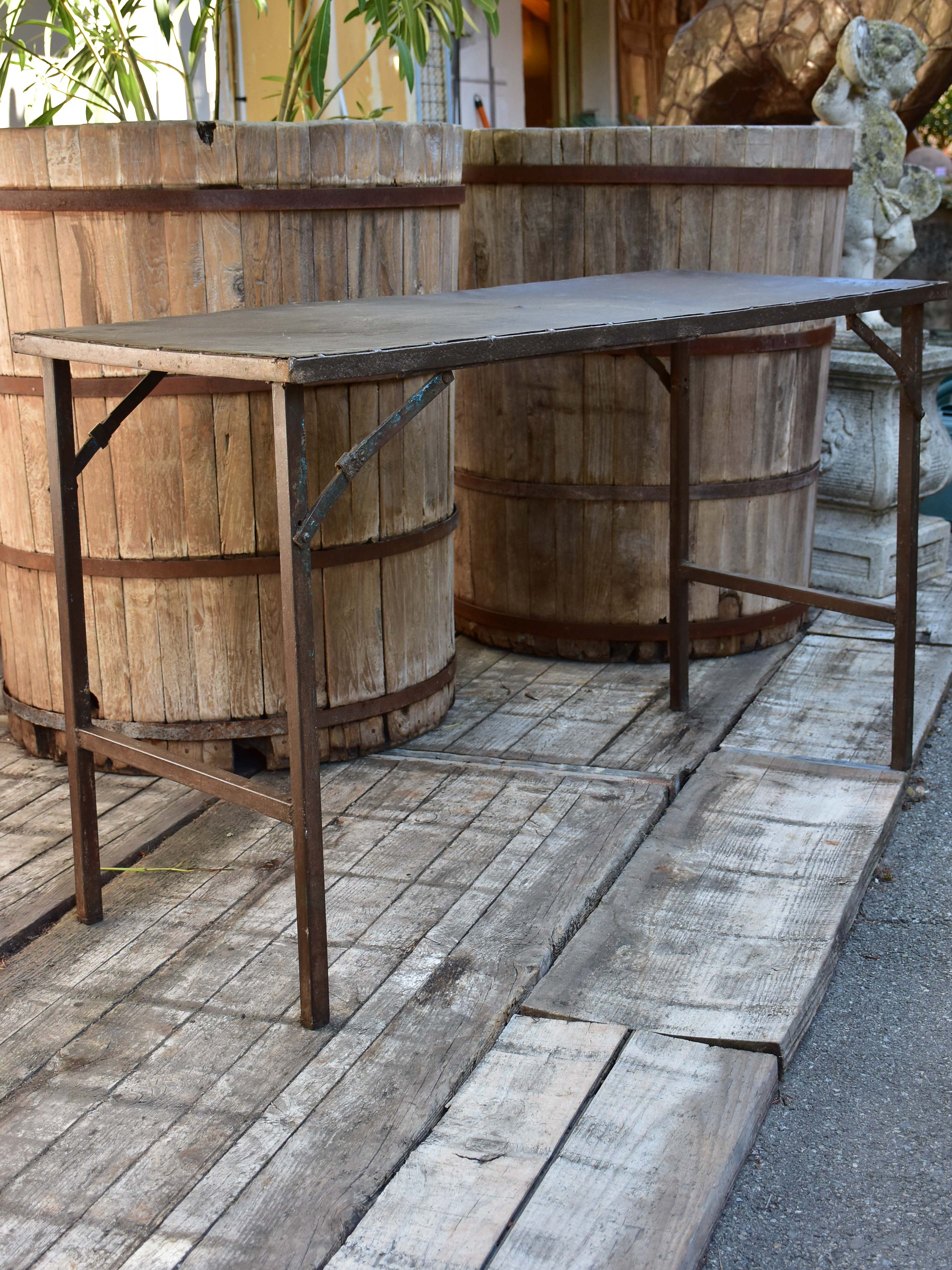 Industrial folding table from a workshop