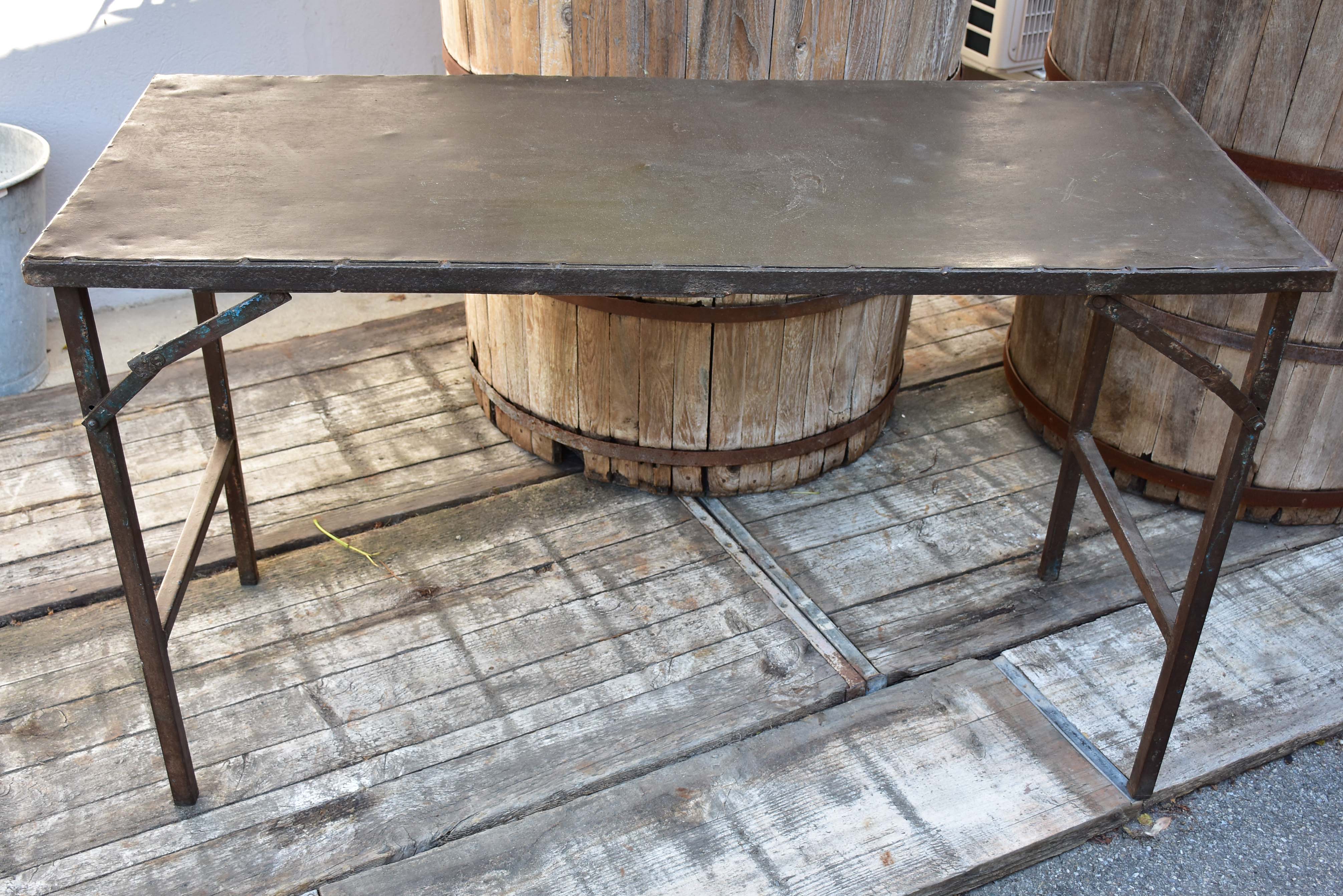 Industrial folding table from a workshop