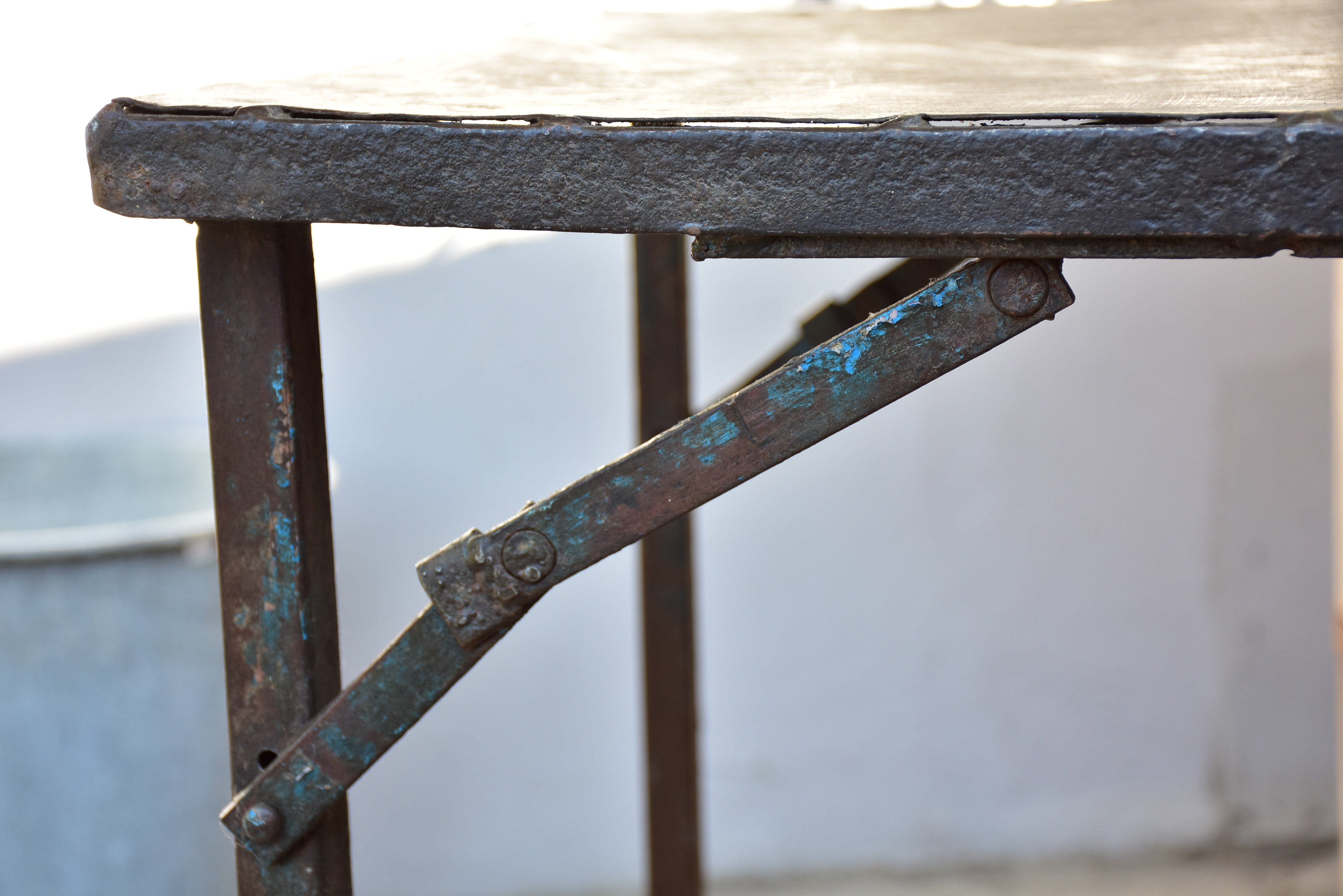 Industrial folding table from a workshop