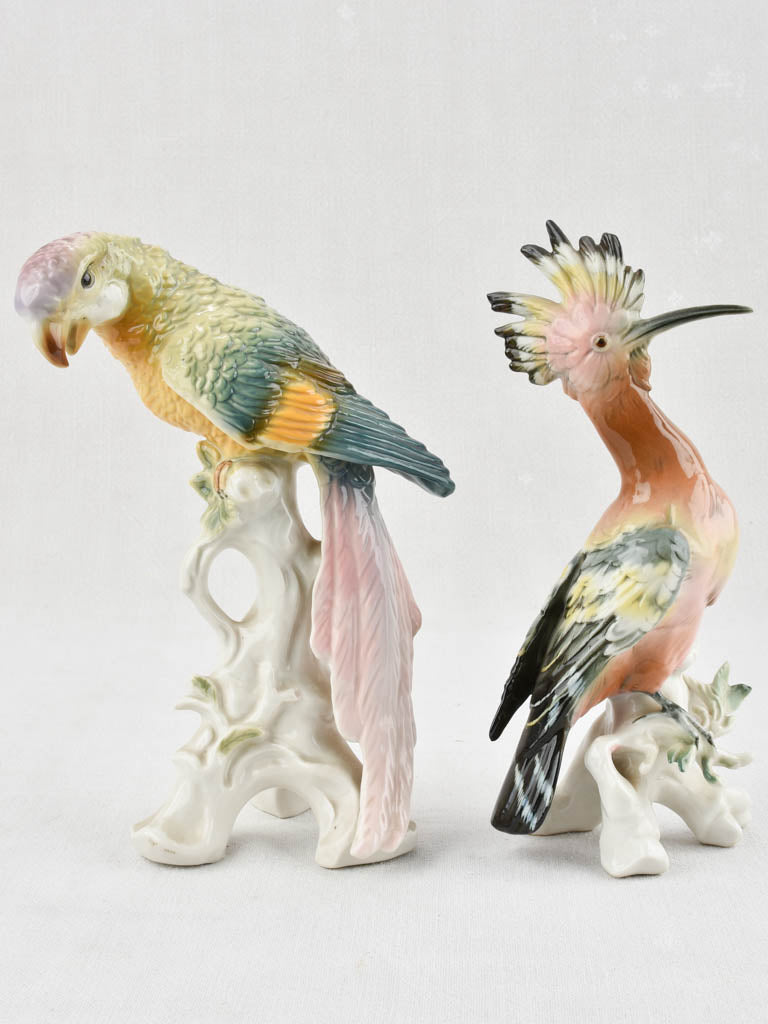 Antique style Eurasian hoopoe porcelain