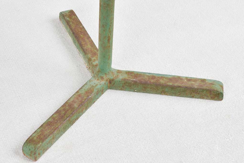 Pair vintage of metal plant stands with green patina 18"