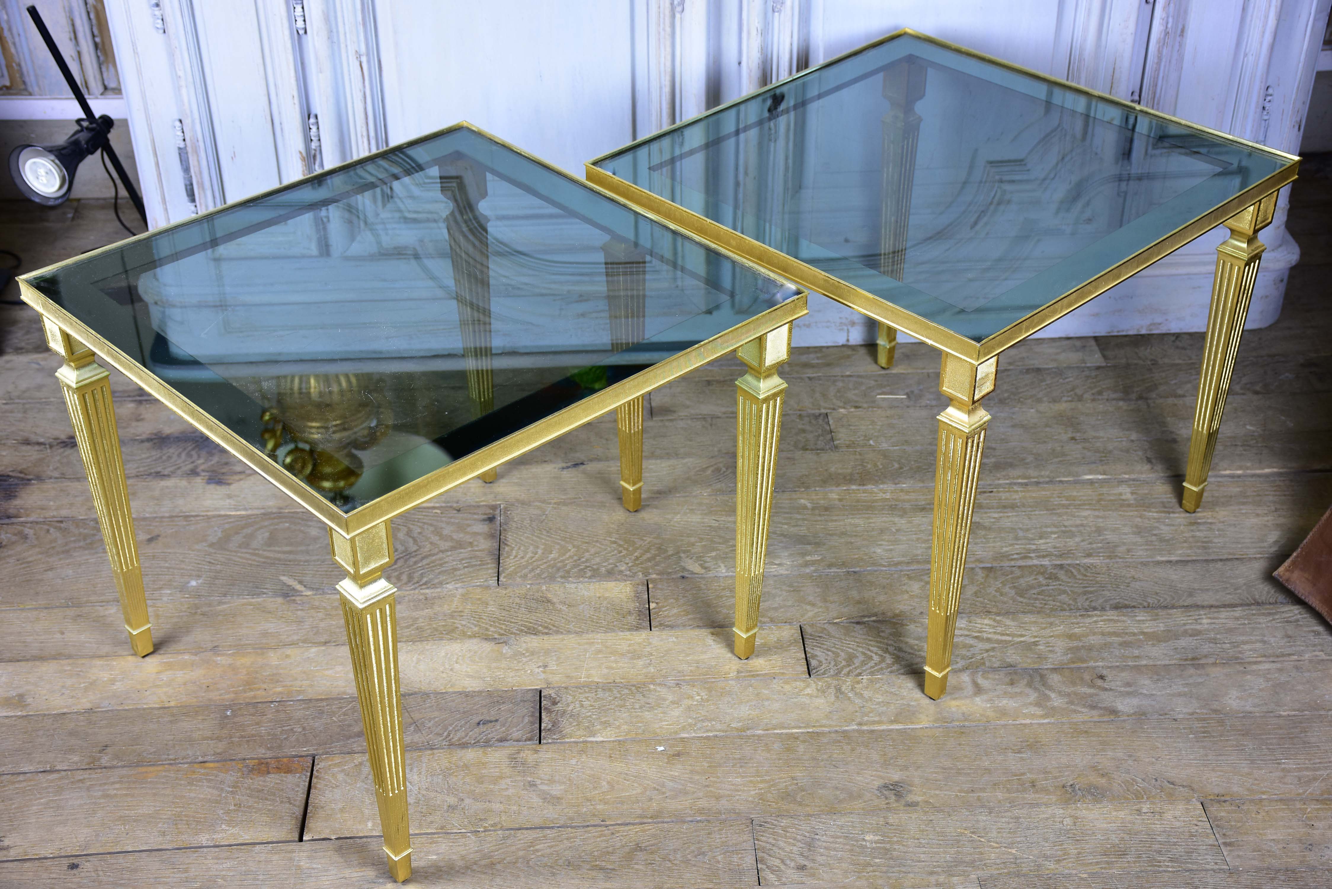 Pair of Maison Jansen square side tables