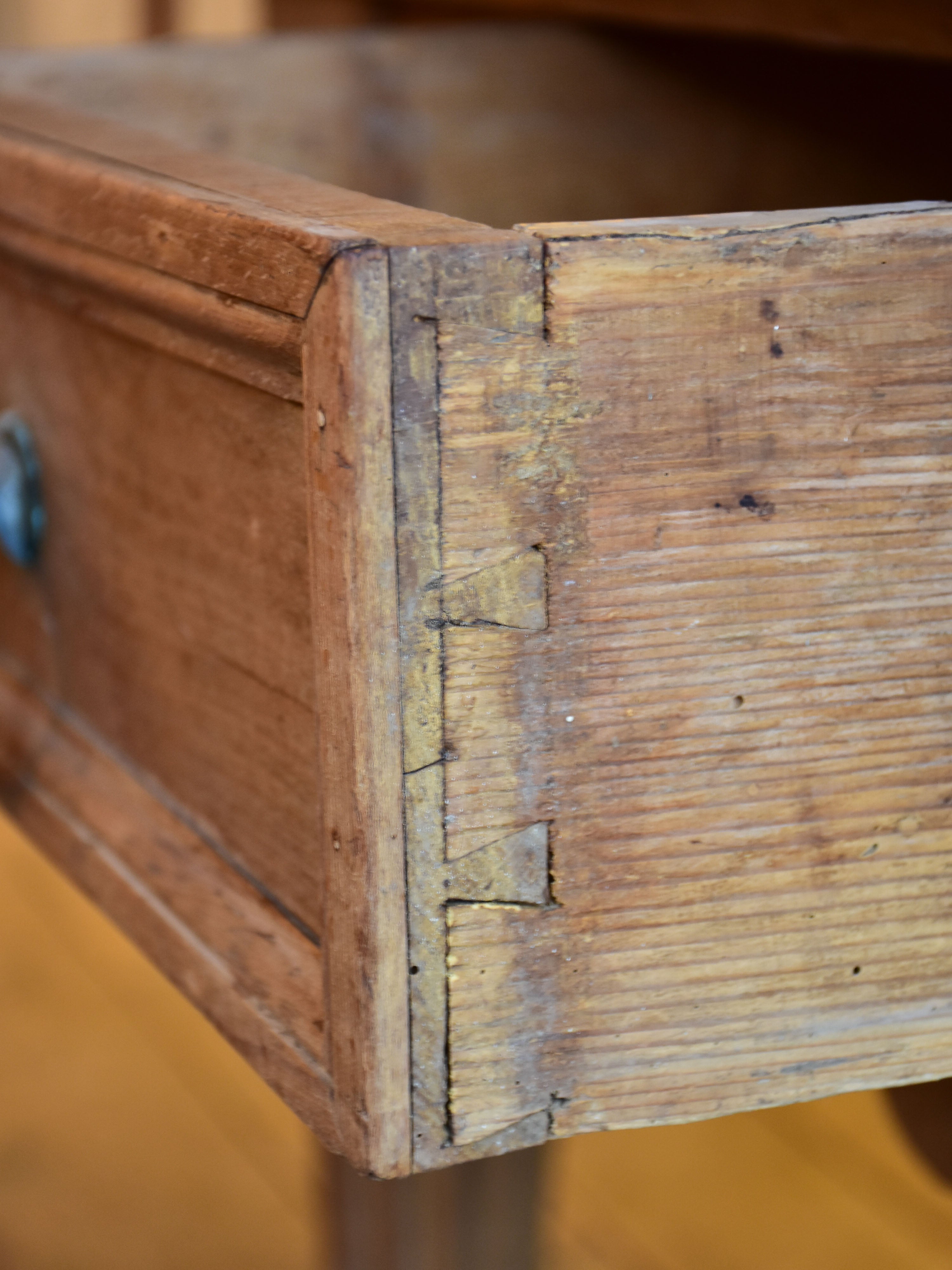 Antique French butcher's table with marble top