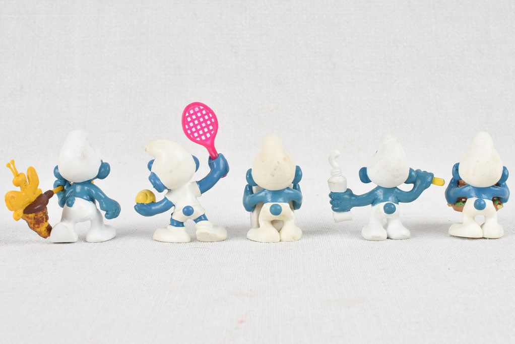 Collection of 5 vintage Smurf figurines 2¼"