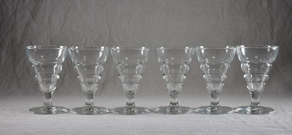 Set of six vintage martini / absinthe glasses