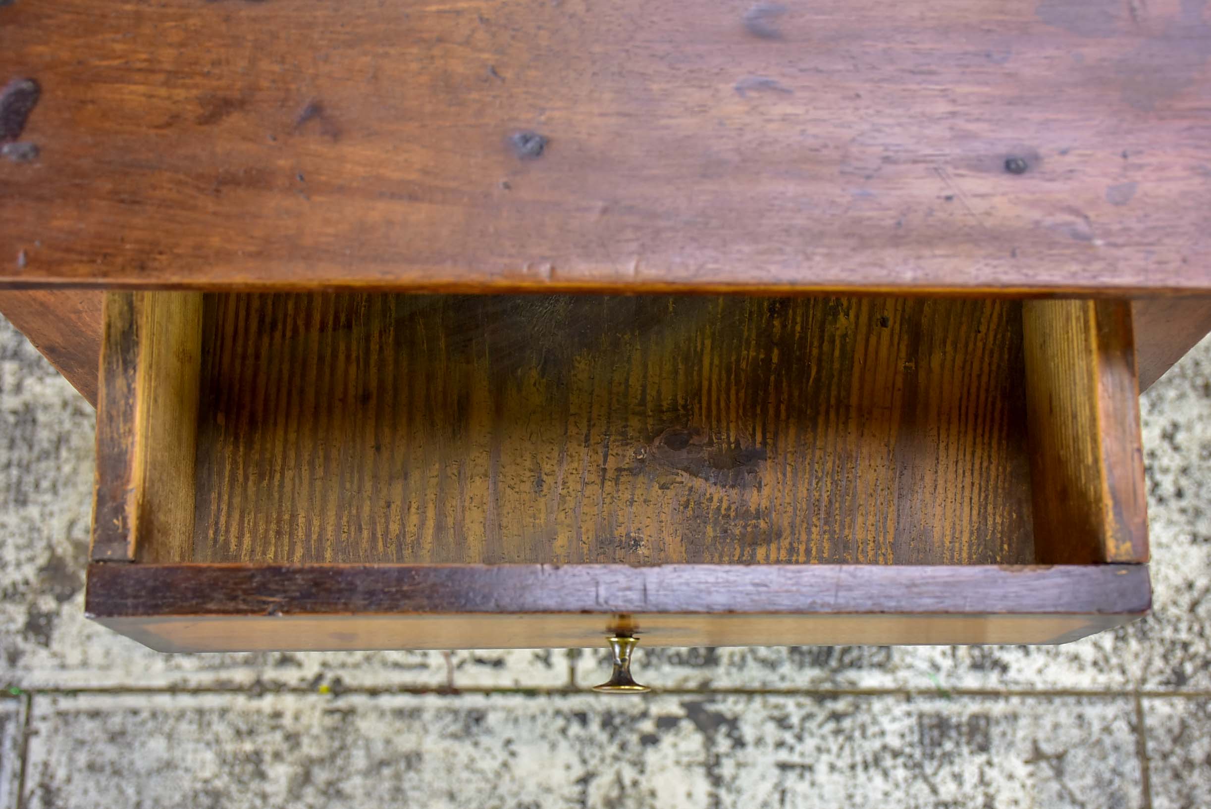 Antique French nightstand with curtain cupboard