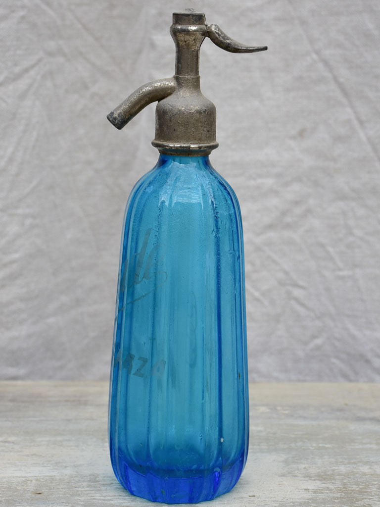 Vintage Esperaza  seltzer bottle - blue