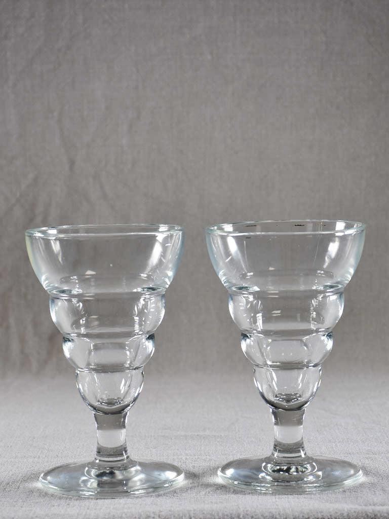 Set of six vintage martini / absinthe glasses