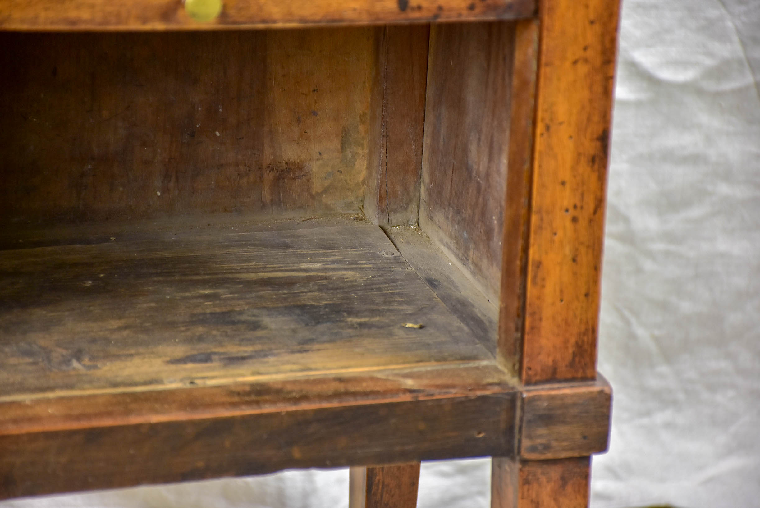 Antique French nightstand with curtain cupboard