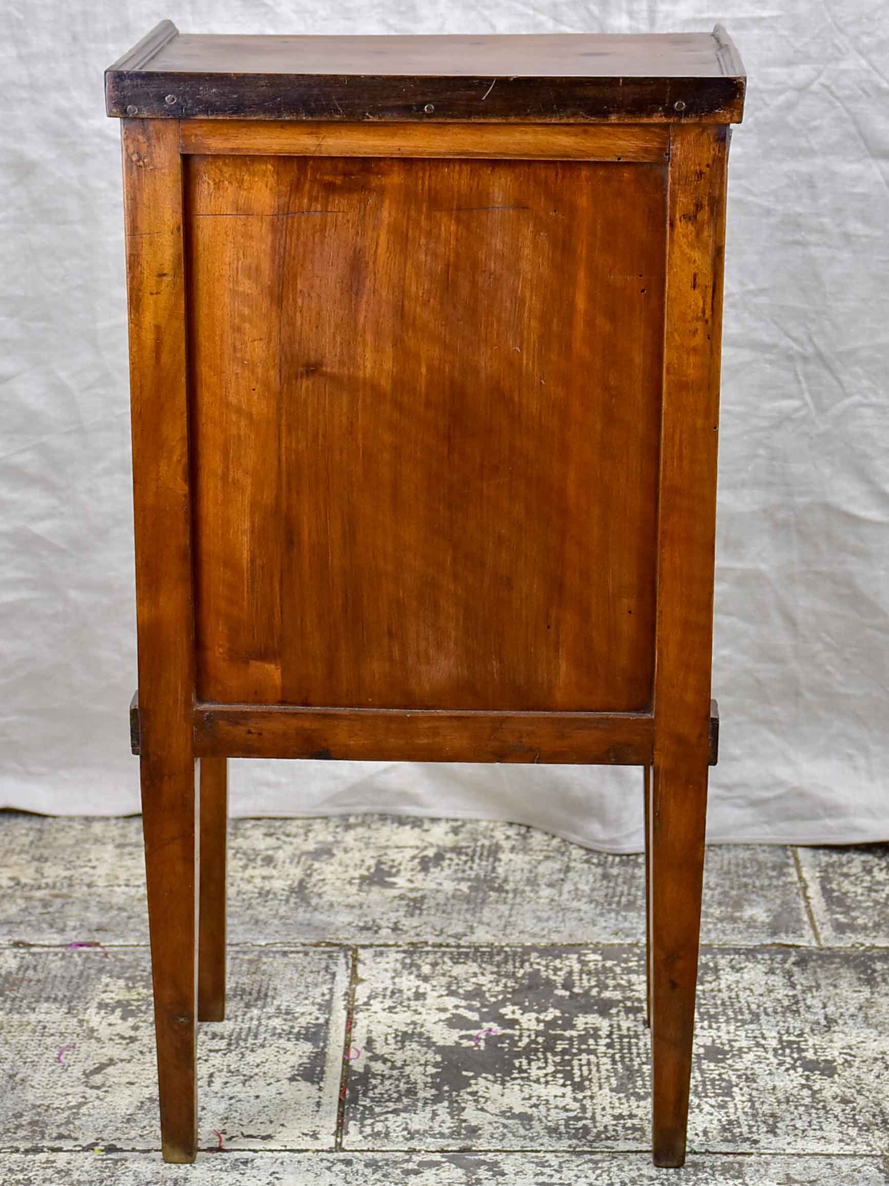 Antique French nightstand with curtain cupboard